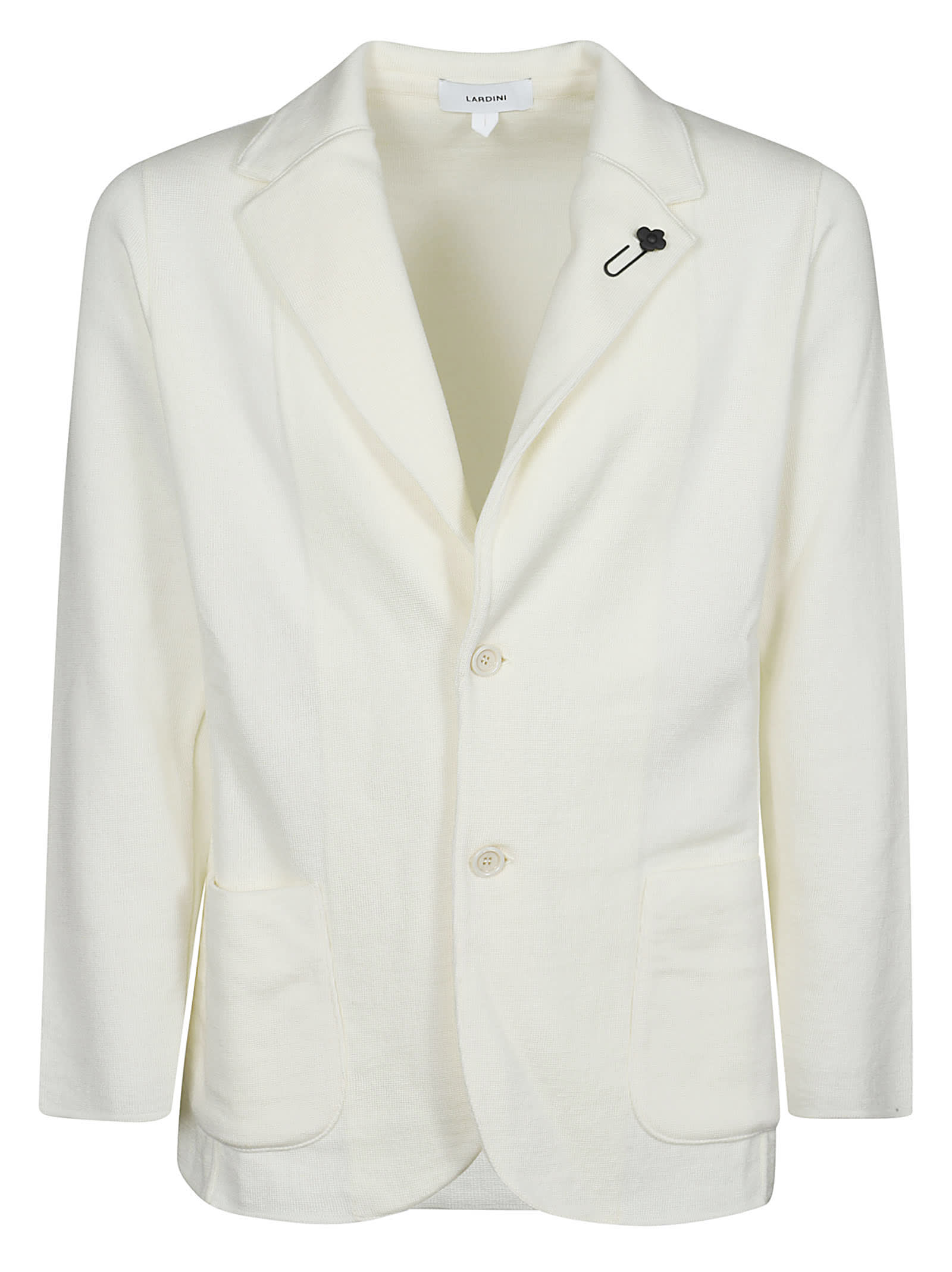 Shop Lardini Knit Jacket In Bianco