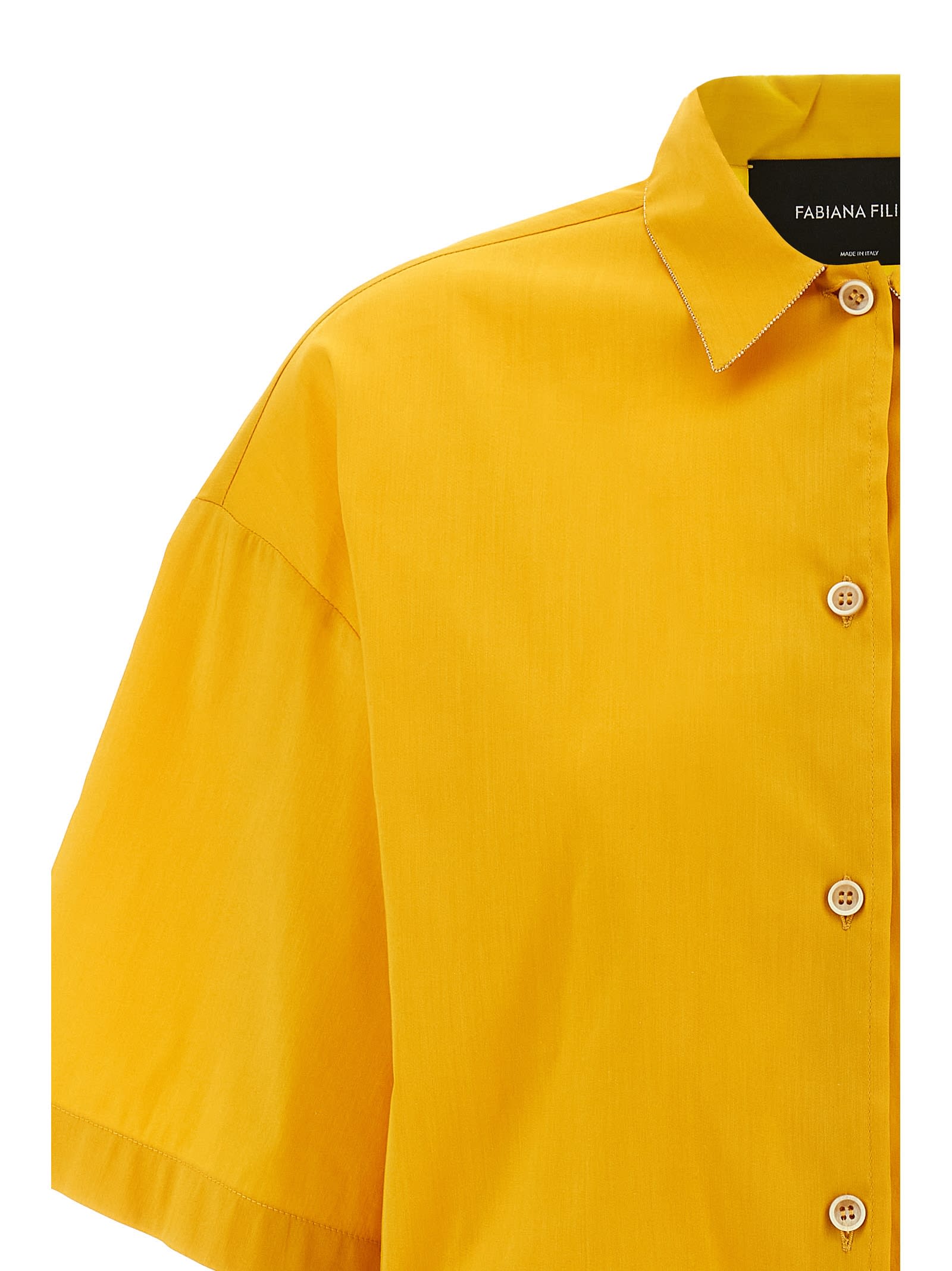 Fabiana Filippi Rhinestone Shirt Shirt And Blouse In Yellow