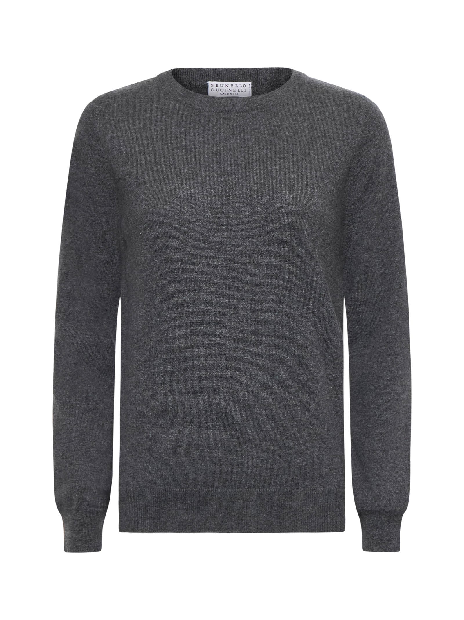 Shop Brunello Cucinelli Crewneck Knitted Jumper In Piombo