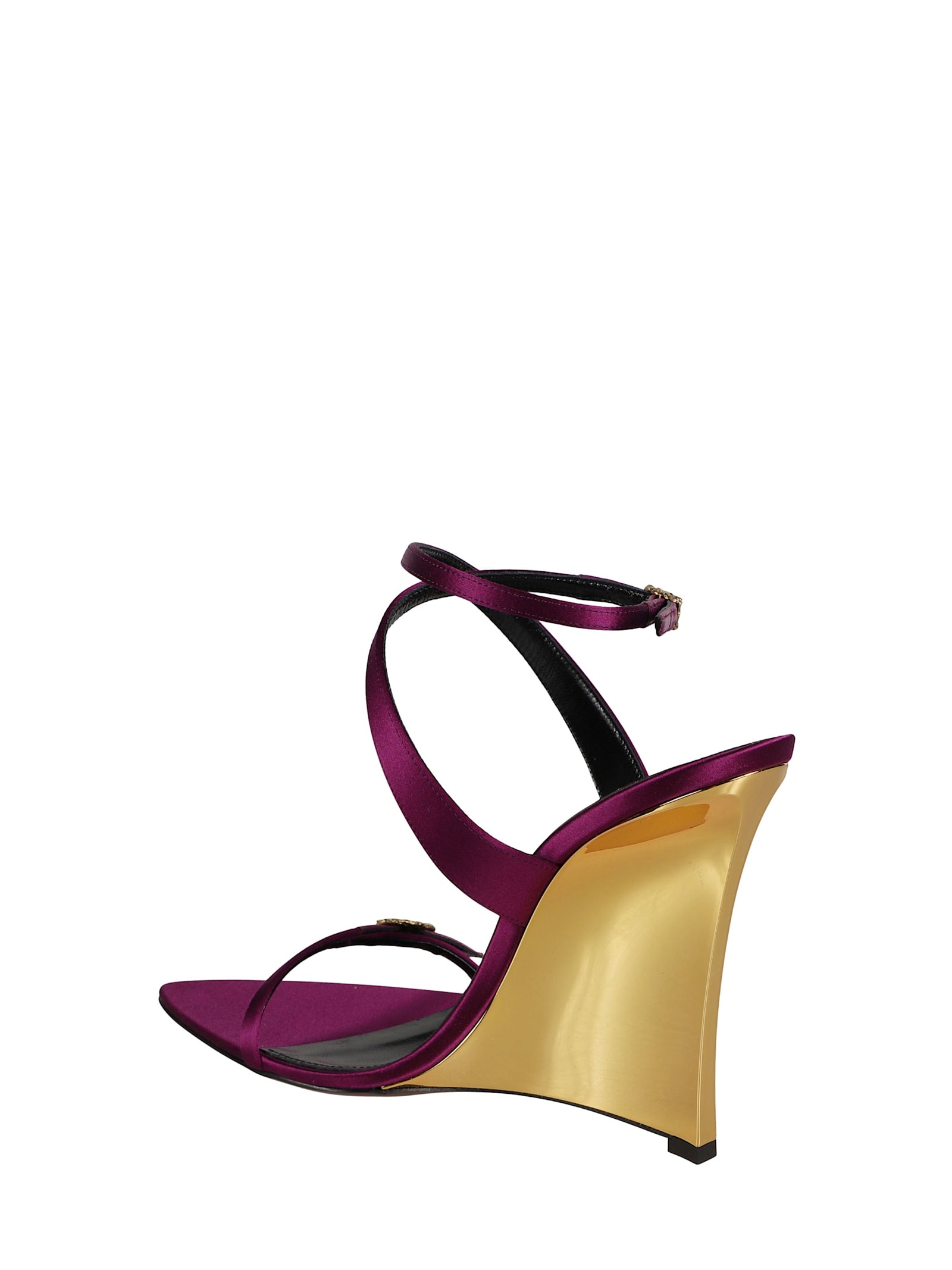 Saint Laurent Gippy Katoucha Sandal In Burgundy