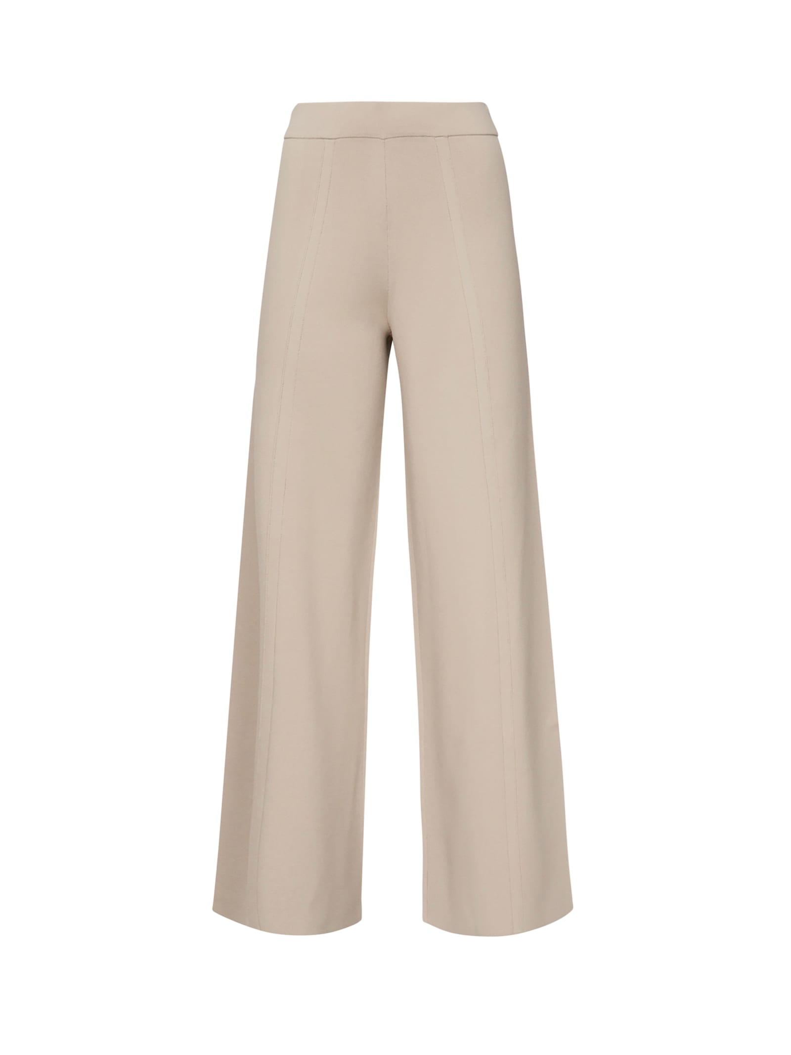 Max Mara Wilma Knitted Wool Wide-leg Pants In Beige
