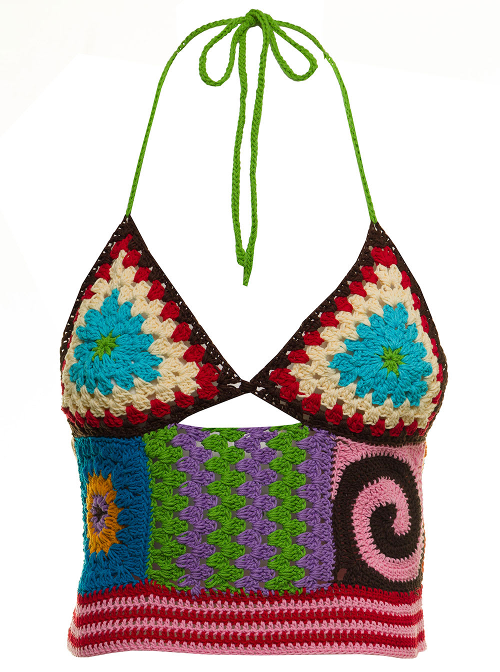 Andersson Bell Womans Muana Multicolor Crochet Cotton Crochet Tank Top