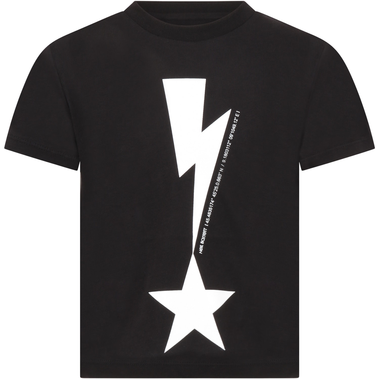 Neil Barrett Black T-shirt For Boy With Thunderbolt