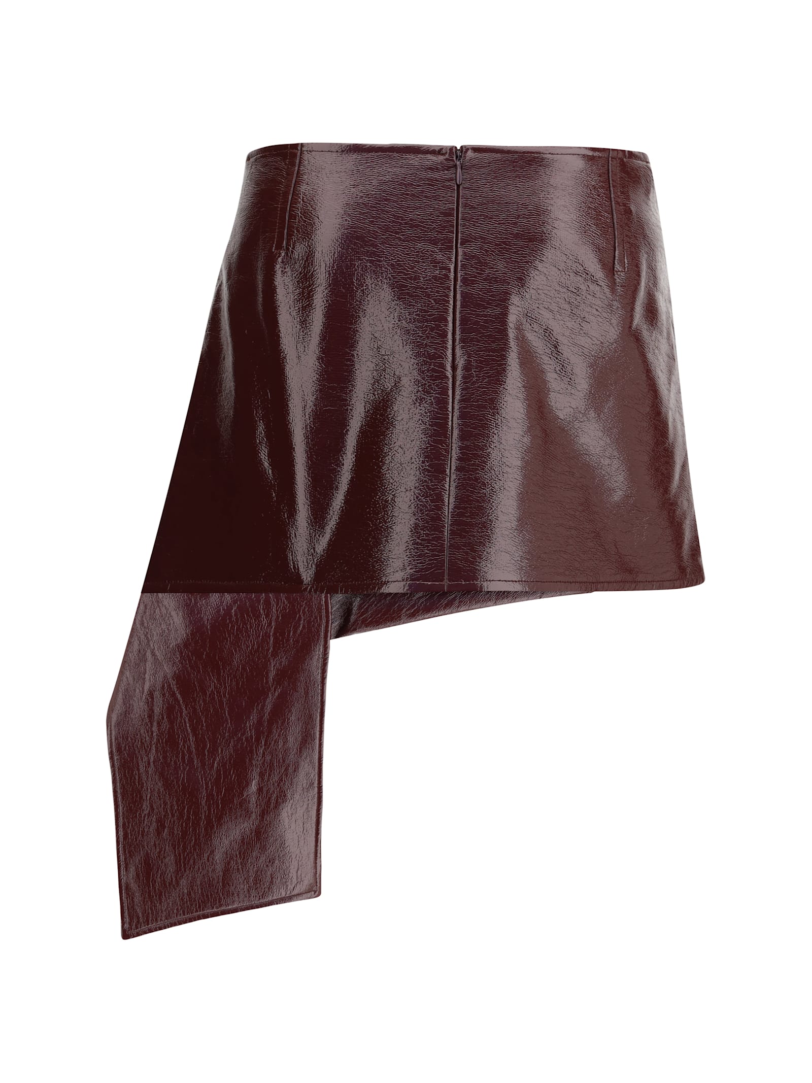 Courrèges Vinyl Mini-skirt In Burgundy