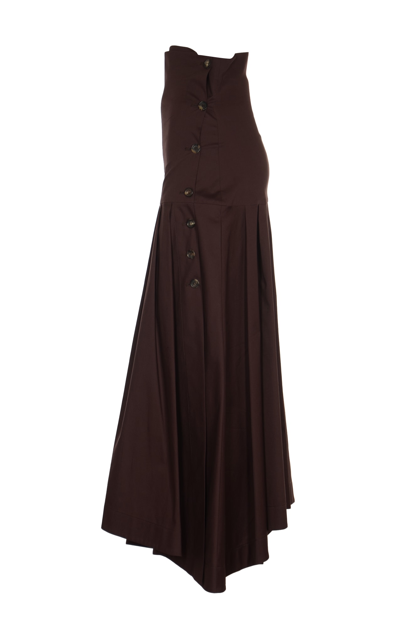 Shop Philosophy Di Lorenzo Serafini Side Buttoned Skirt In Brown