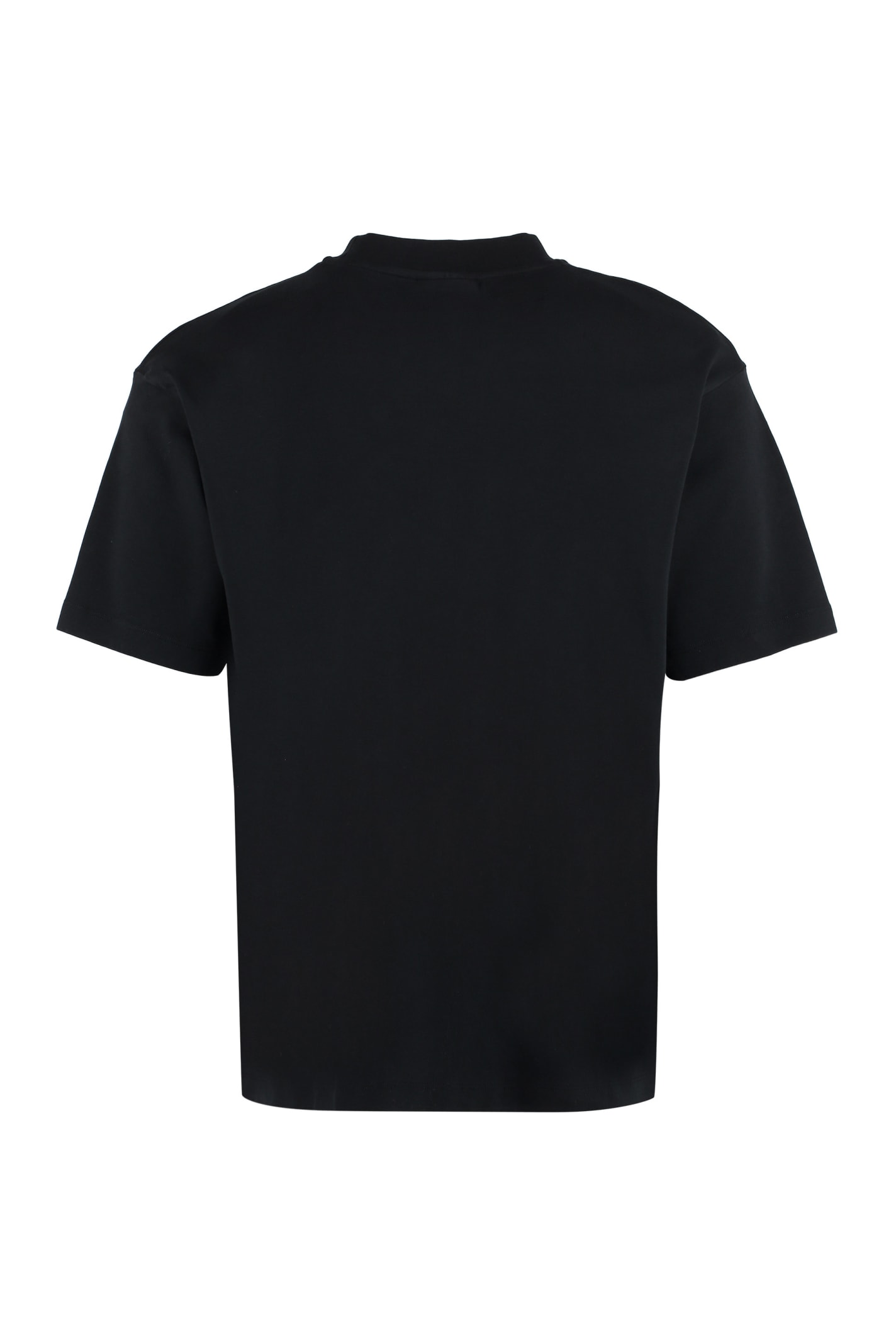 Shop Drôle De Monsieur Nfpm Cotton Crew-neck T-shirt In Black