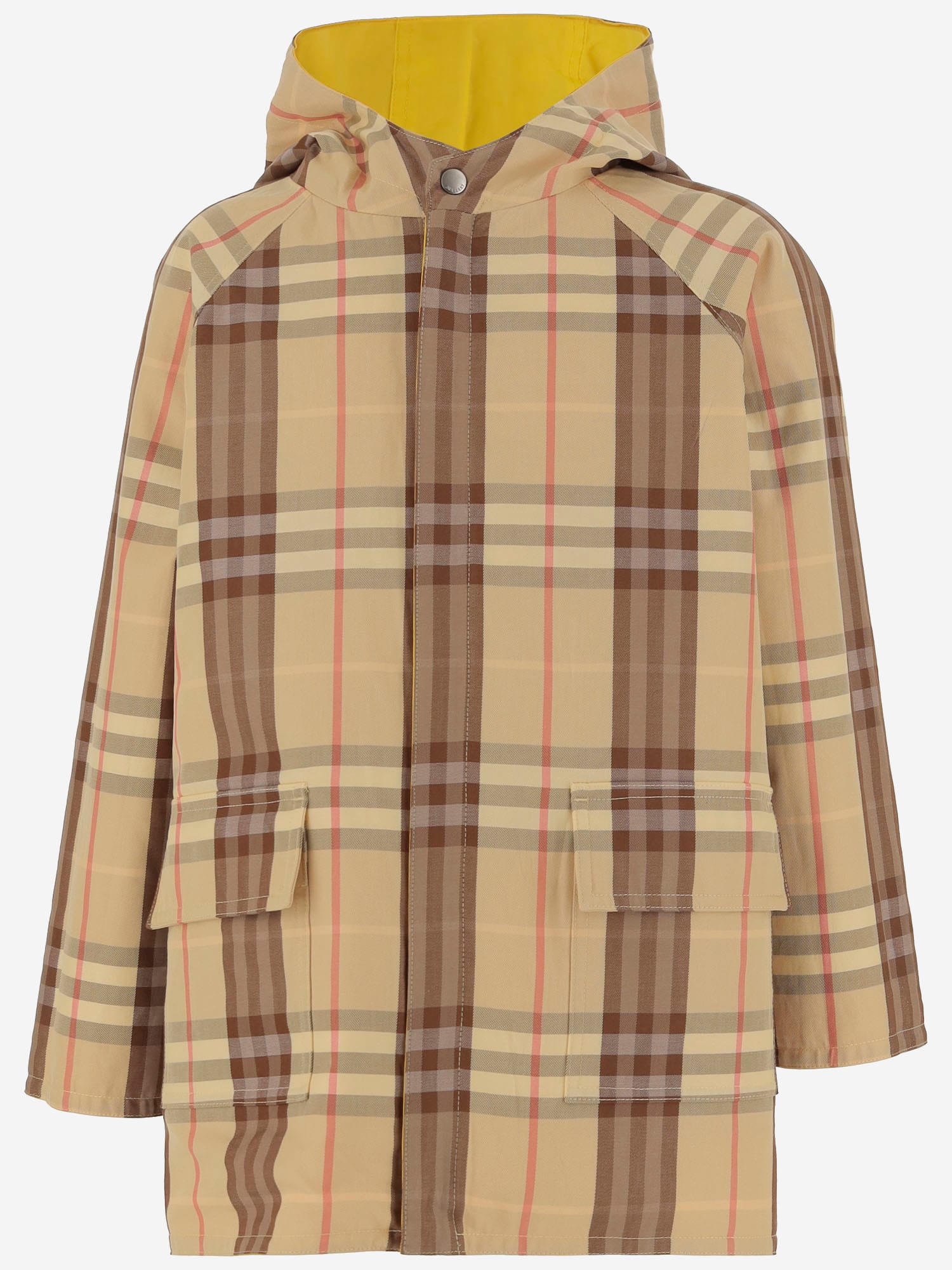 Burberry Reversible Cotton Coat In Yellow