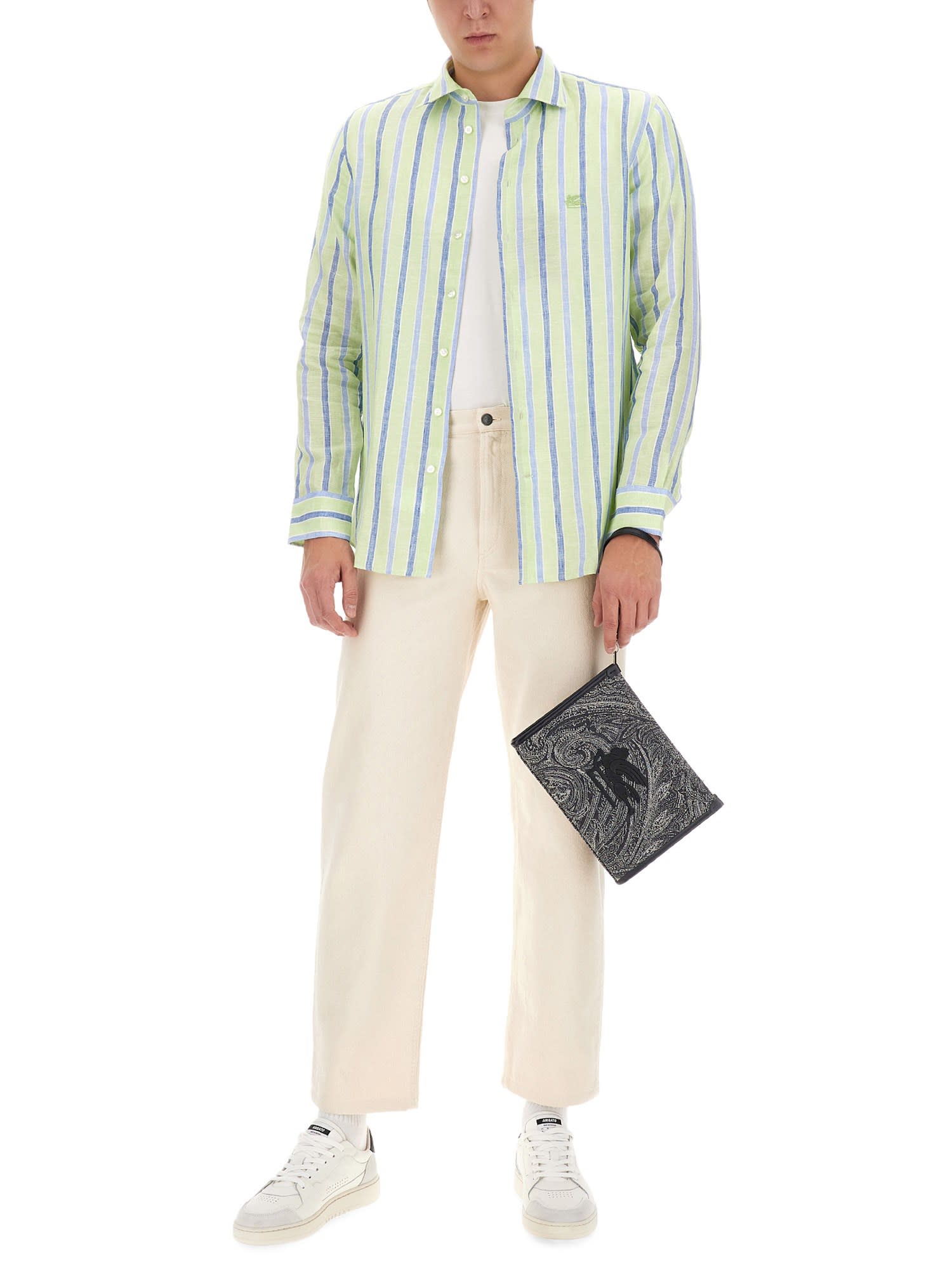 Shop Etro Pegasus Shirt In Verde