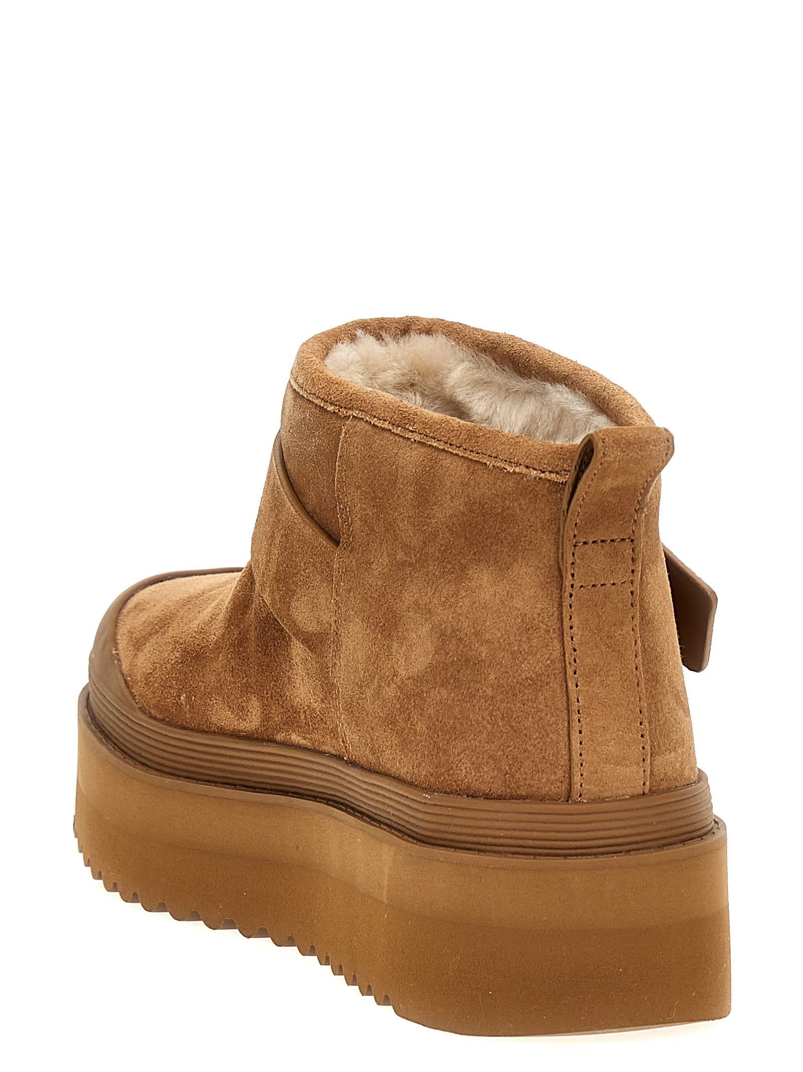 Tory Burch Mellow Platform Ankle Boots With In Chestnut