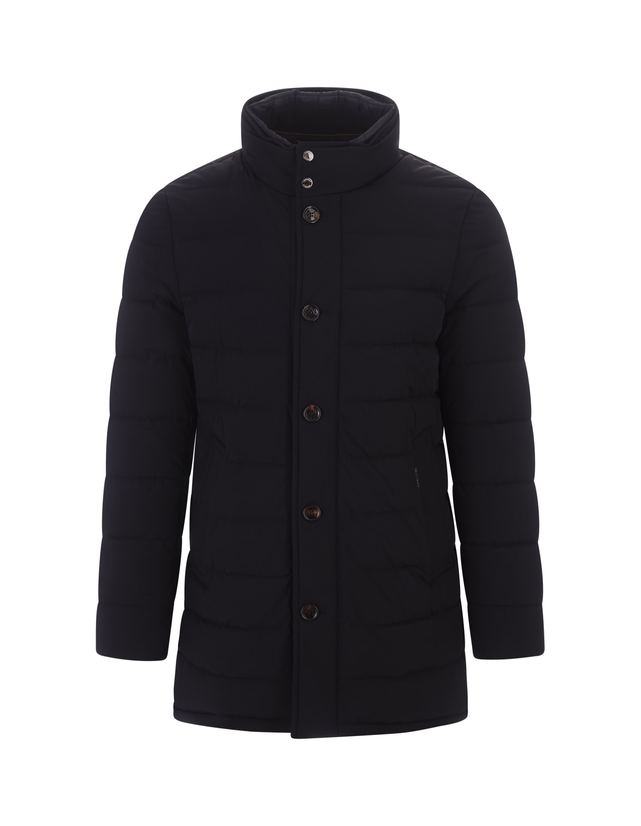 Shop Moorer Calegari-kn Single-breasted Coat In Dark Blue