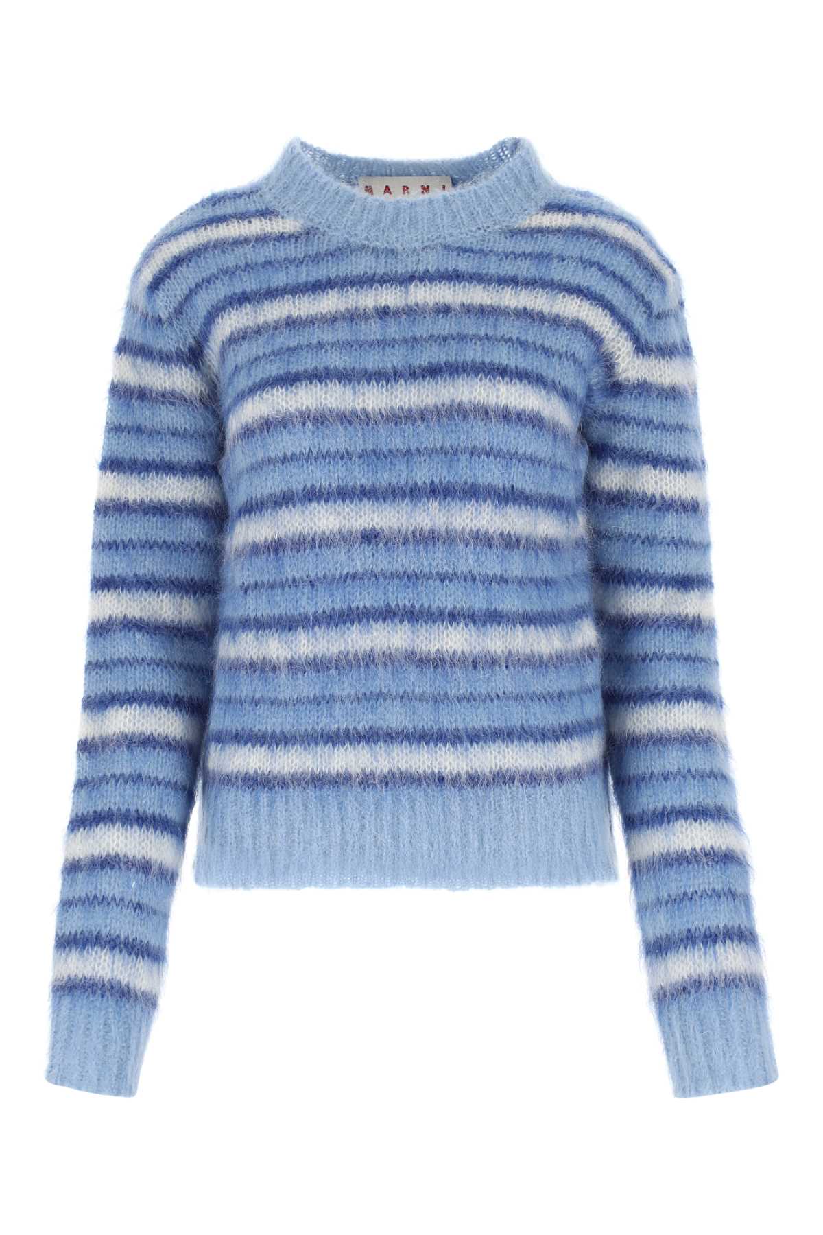 Shop Marni Embroidered Mohair Blend Sweater In Rgb50