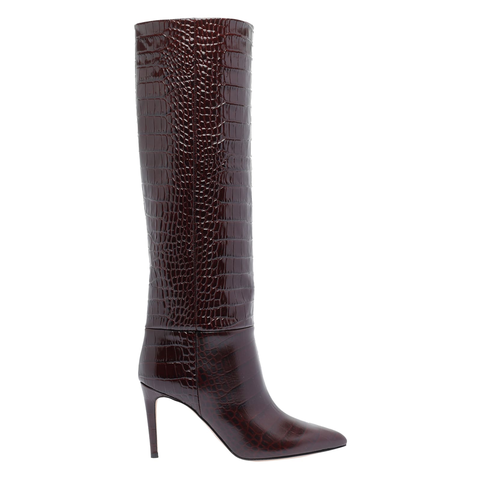 Paris Texas Stiletto Boot High Heels Boots In Bordeaux Leather In Red