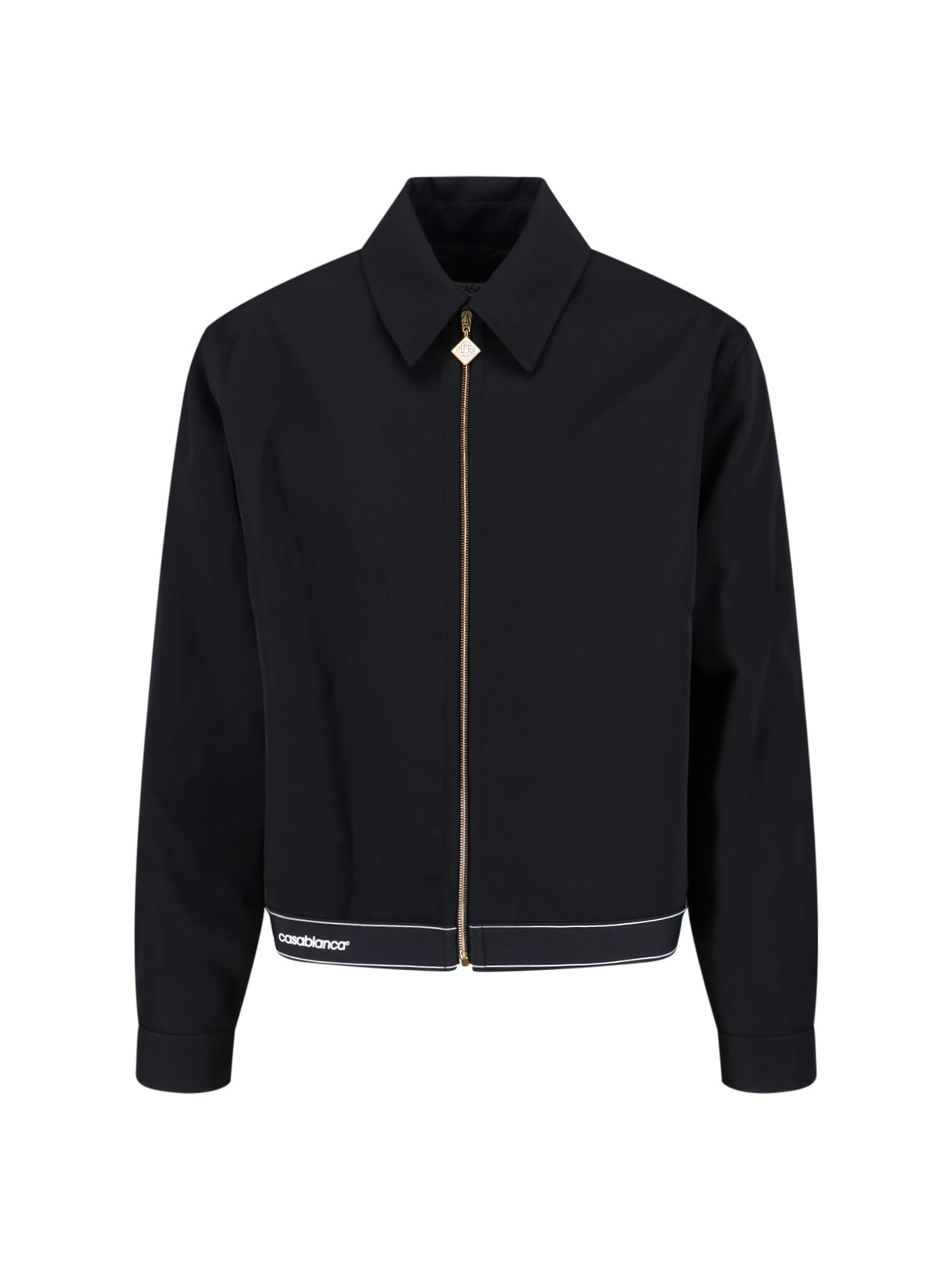Casablanca Tailored Wool Jacket With Contrasting Logo In Black