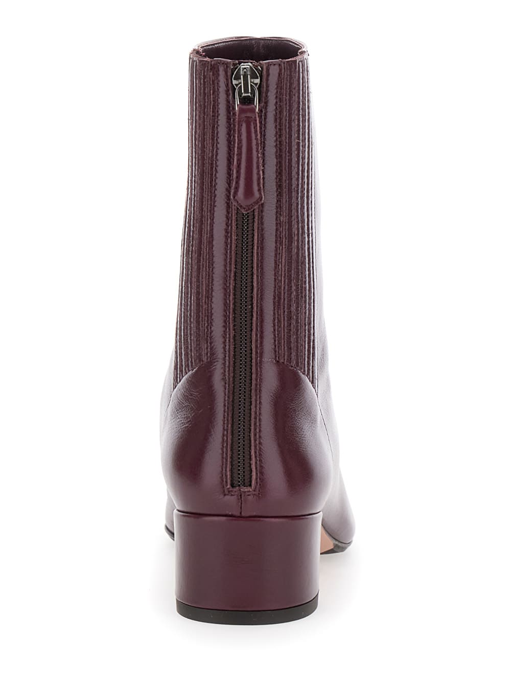 Aquazzura Bordeaux Ankle Boots With Medium Wide Heel In Leather Woman In Burgundy