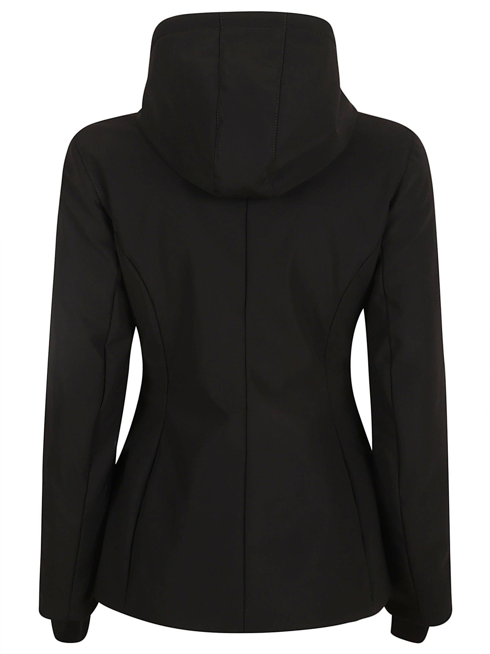 Shop Balenciaga Logo Concealed Jacket In Black