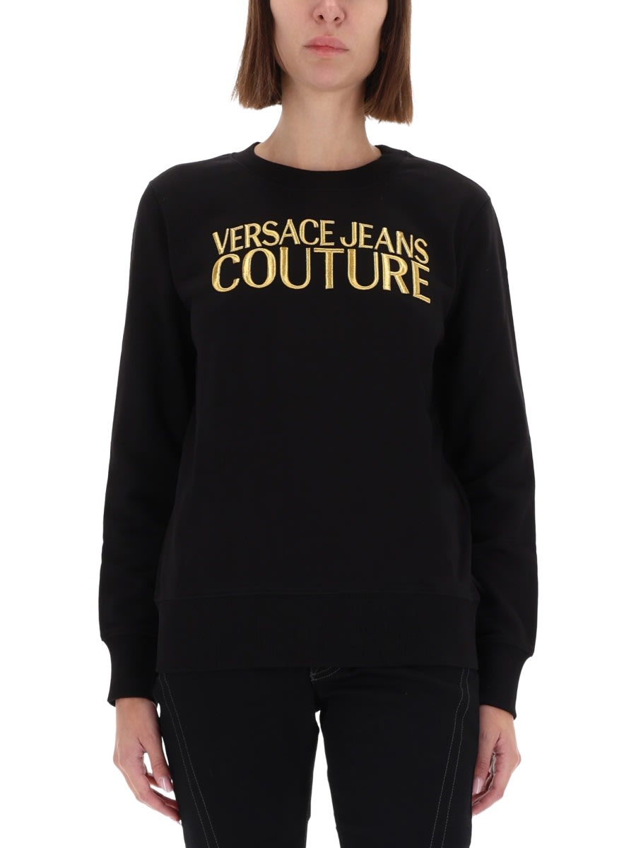 Versace Jeans Couture Sweatshirt With Logo In Black