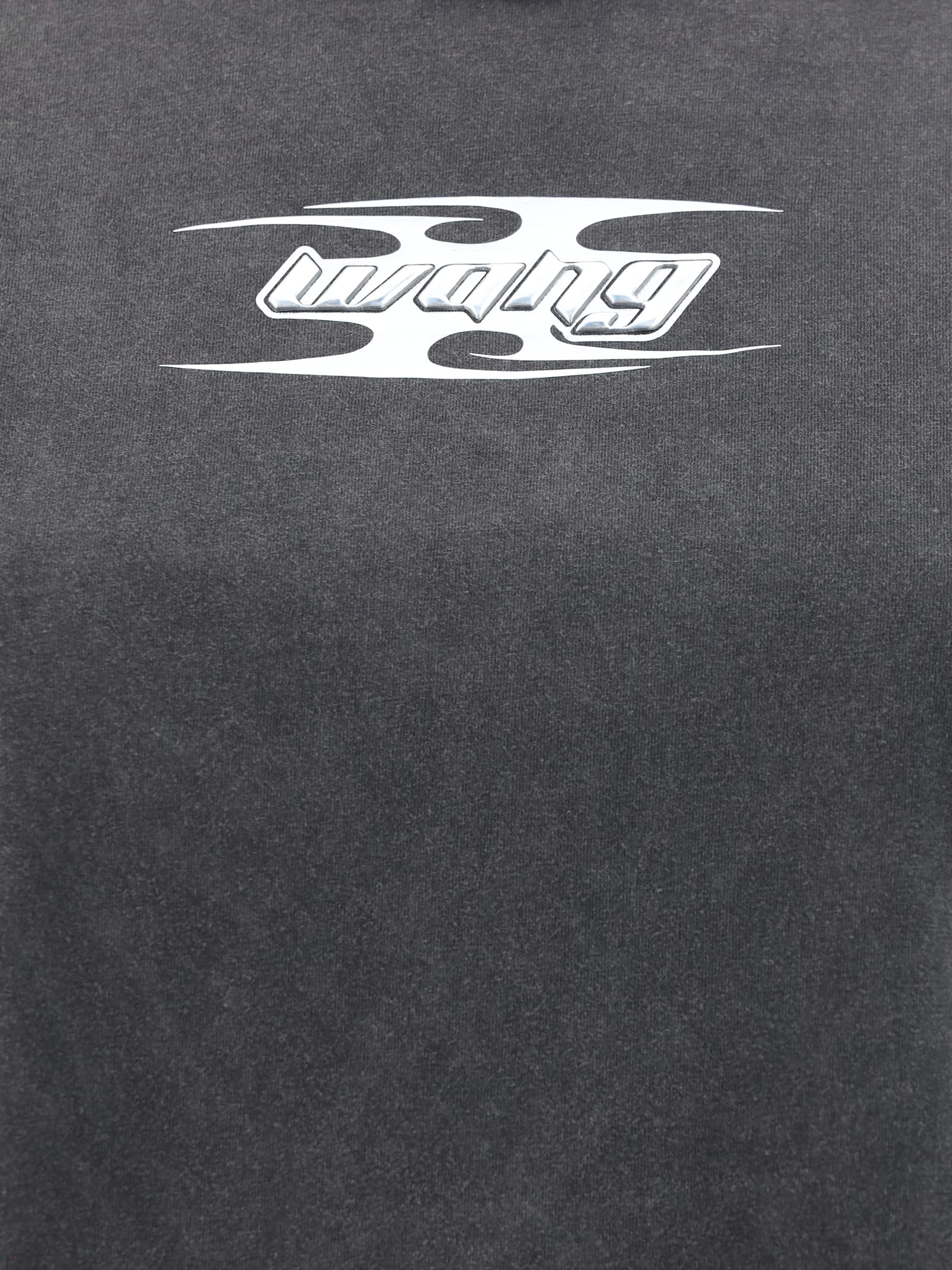 Alexander Wang T T By Alexander Wang Embossed Logo Cotton T-shirt In Gray
