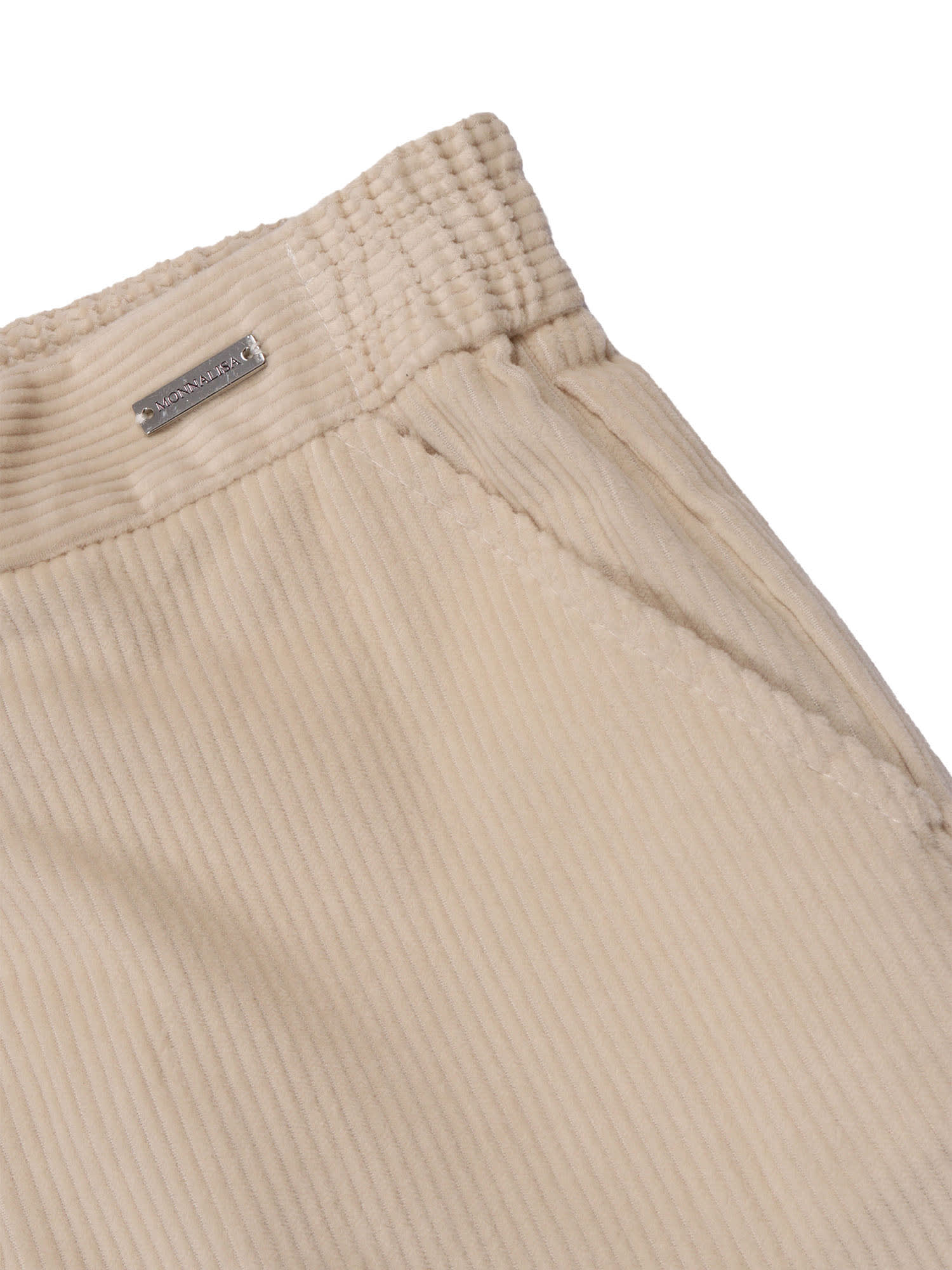 Monnalisa Velvet Pants In Neutral