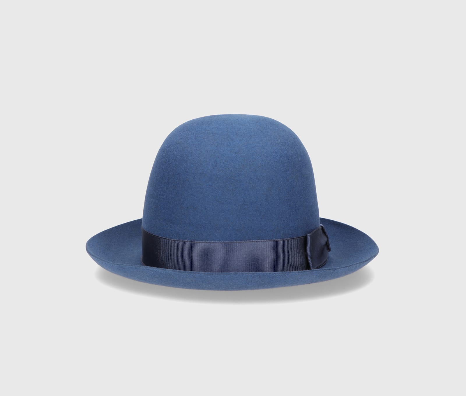 Shop Borsalino Claudio Alessandria Felt Rollable In Denim, Tone On Tone Hatband