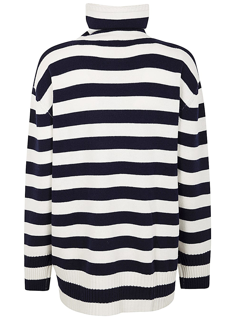 Shop Aspesi Turtle Neck Stripes Sweater In White Black