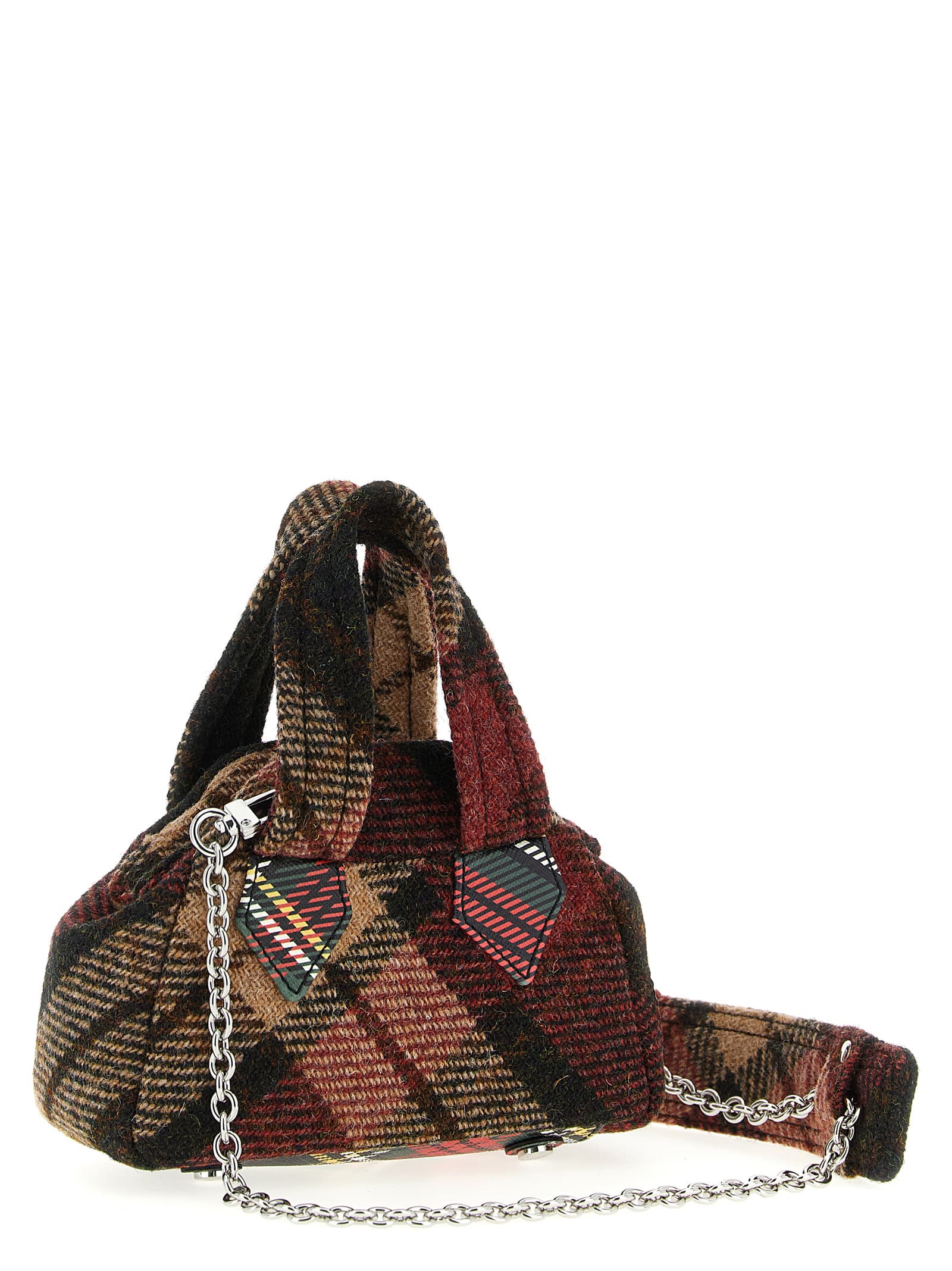 Vivienne Westwood Mini Handbag With Check Pattern And Chain Strap In Multi