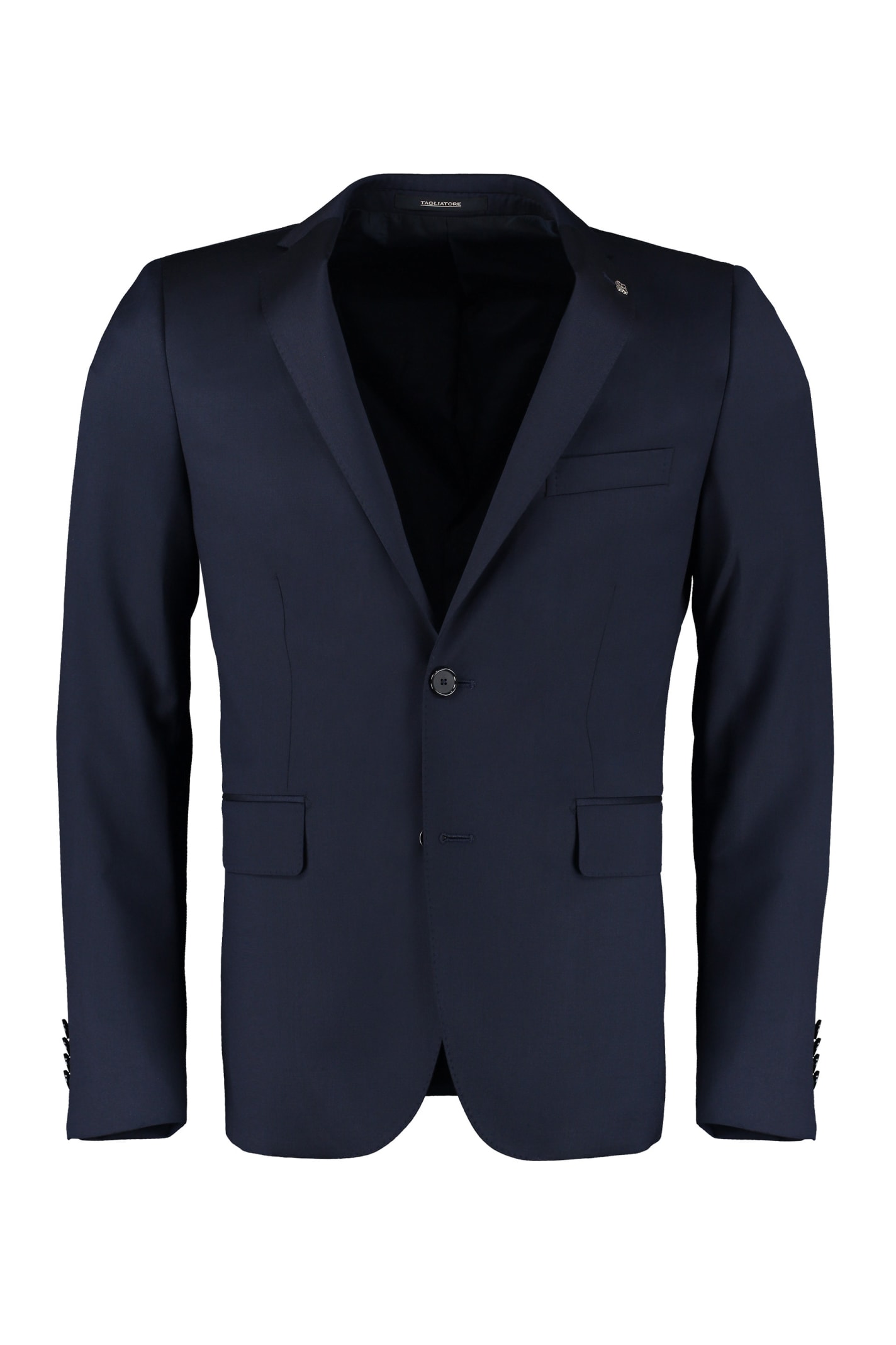 Shop Tagliatore Virgin Wool Two-piece Suit In Blue