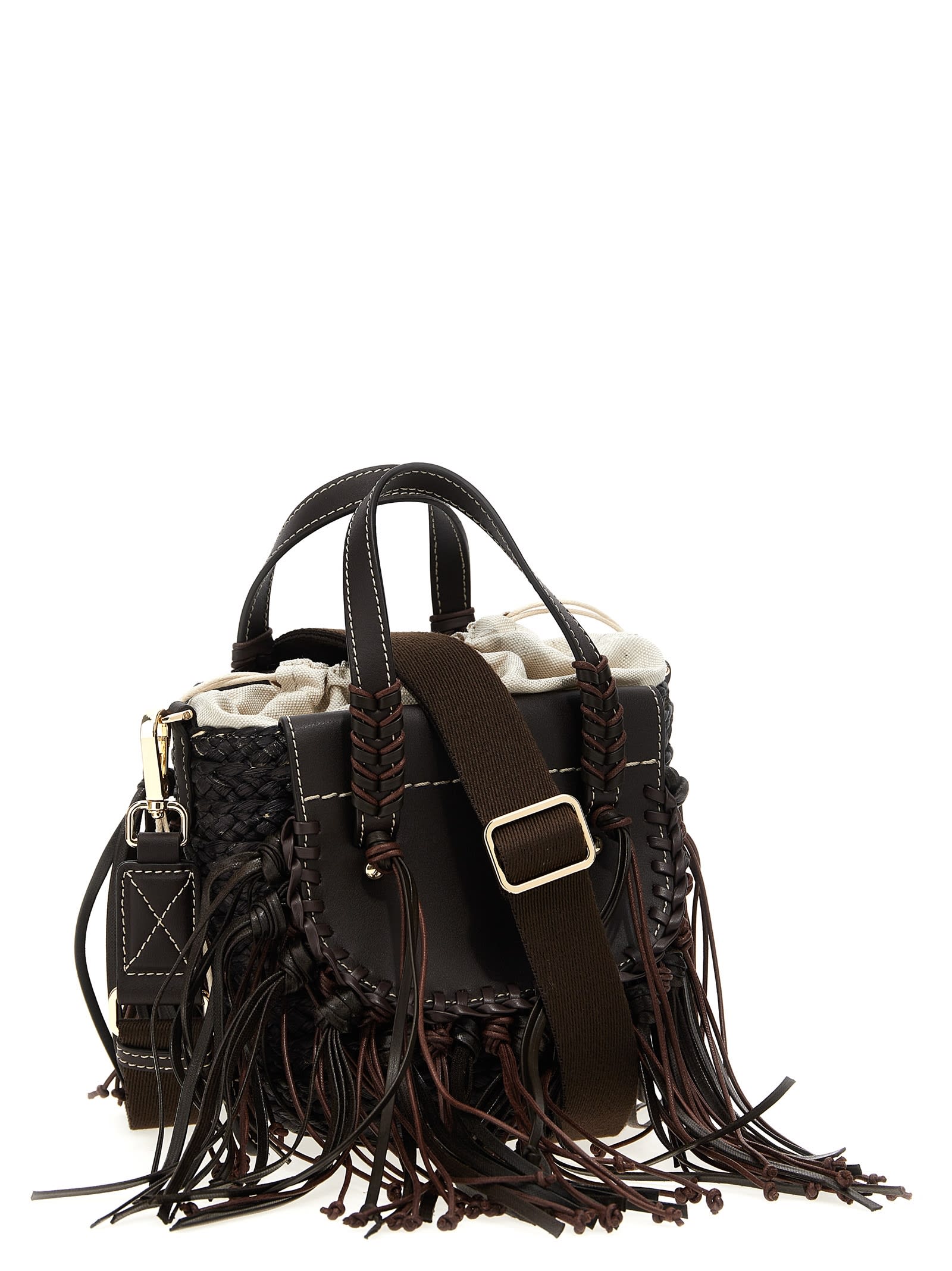 Cuba Lab 'habanera Fringes - Ebony' Handbag In Brown