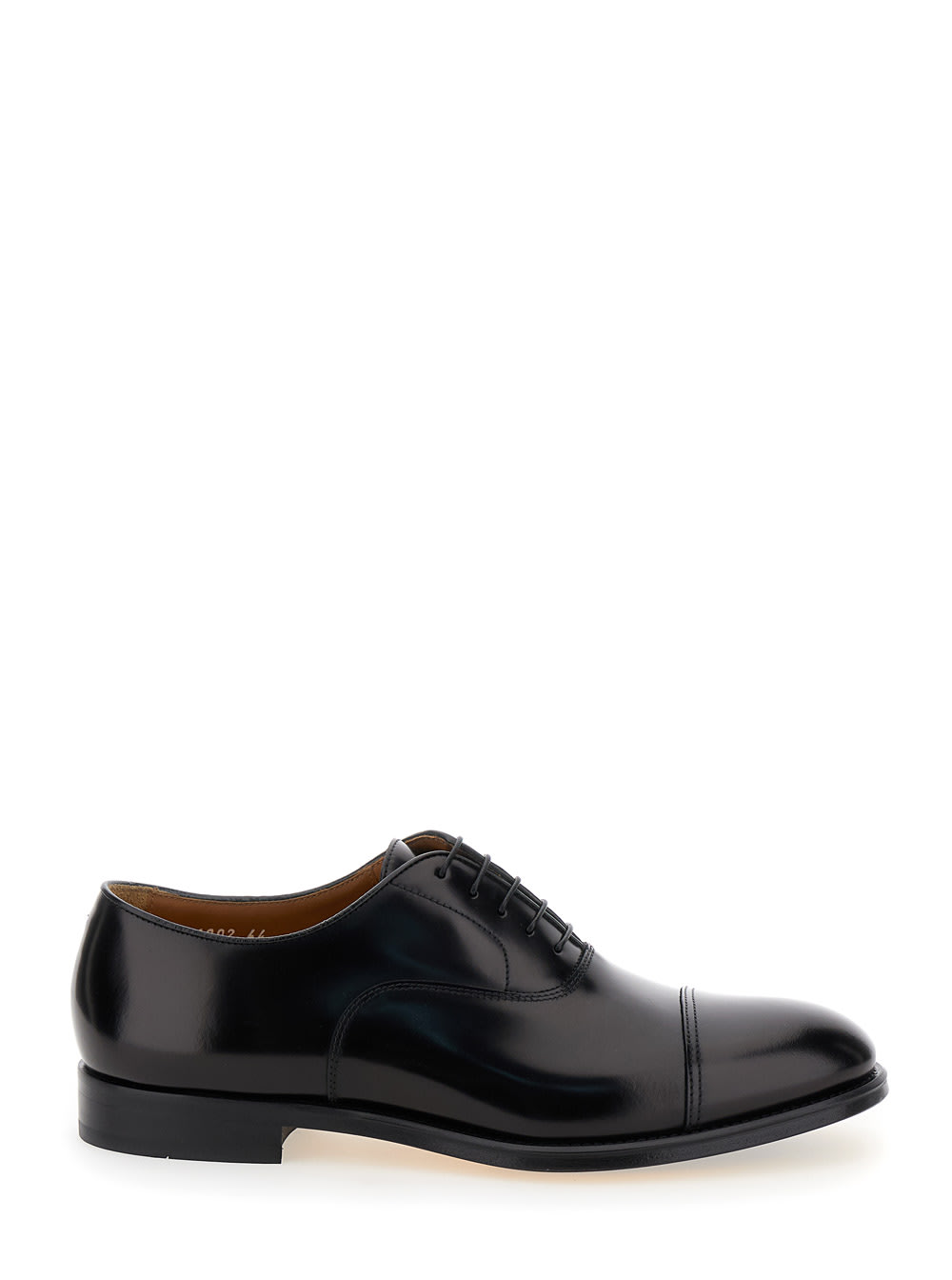 Shop Doucal's Black Oxford Shoes With Five Holes In Smooth Leather Man