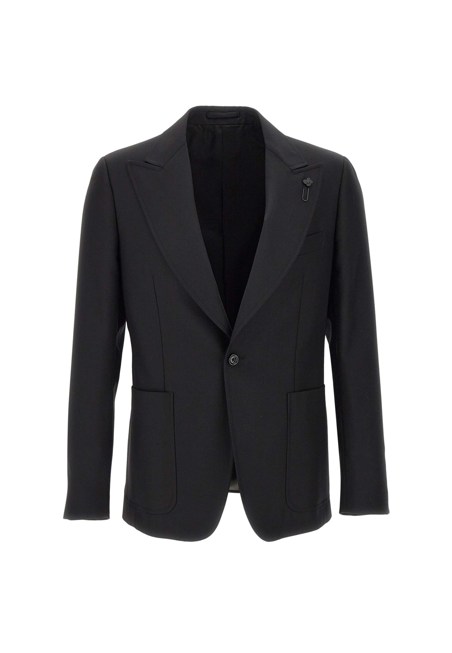 Shop Lardini Wool And Mohair Blazer