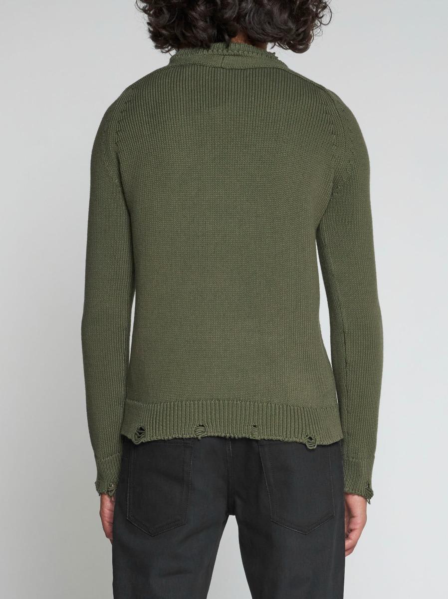 Shop Saint Laurent Cotton Sweater In Marrone