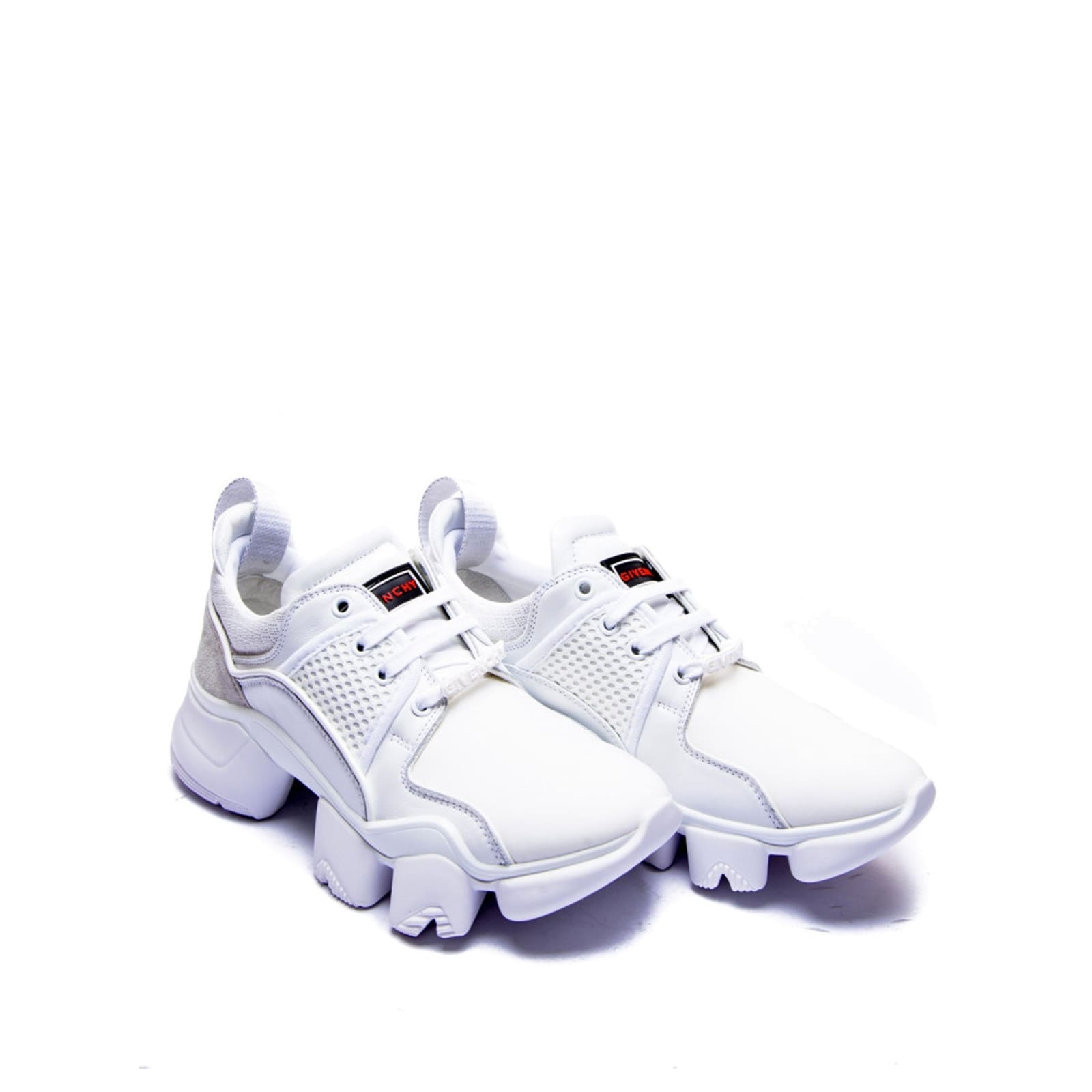 Shop Givenchy Jaw Leather Sneakers In White