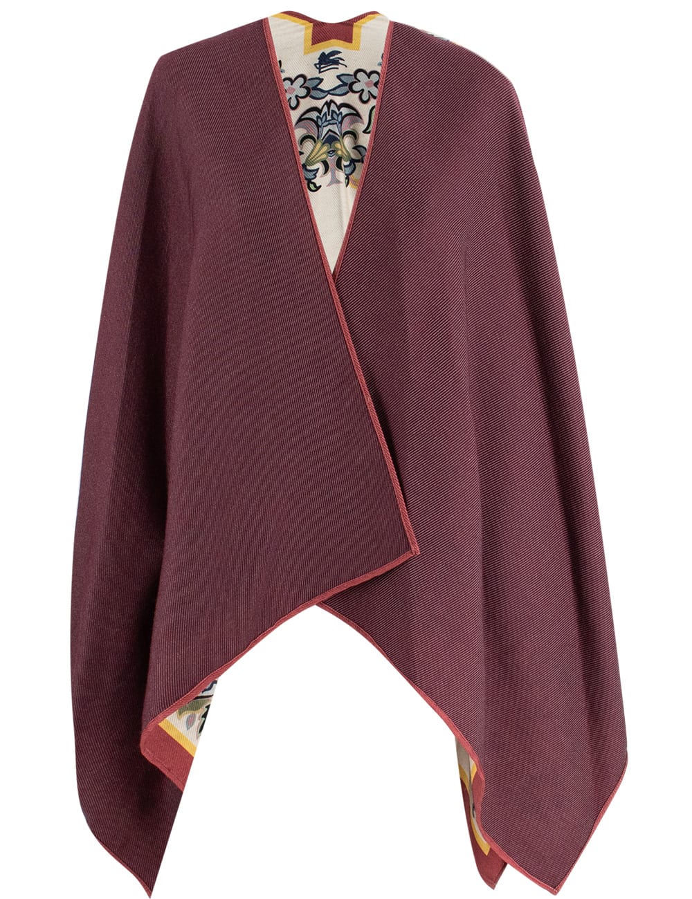 Shop Etro Cape In Print On Beige Base