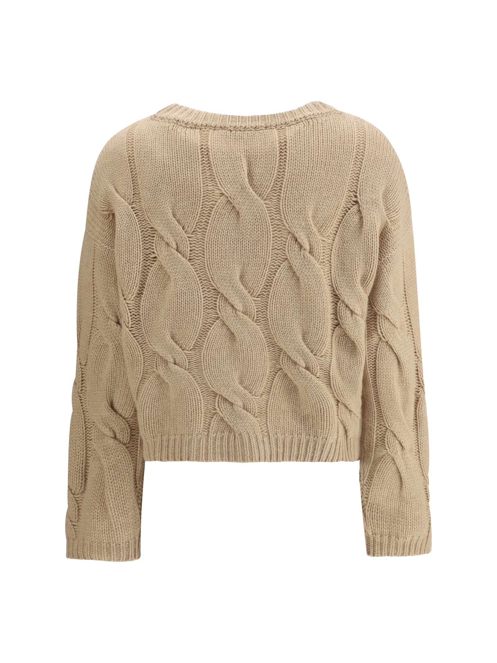 Bruno Manetti Cable-knit Crew-neck Sweater In Black