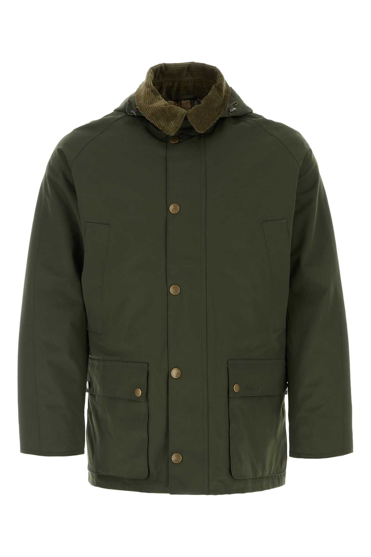 Shop Barbour Olive Green Polyester Blend Ashby Jacket In Sg72