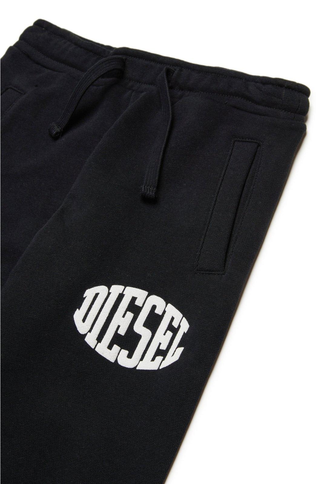 Shop Diesel Pbolong Logo-printed Drawstring Track Trousers