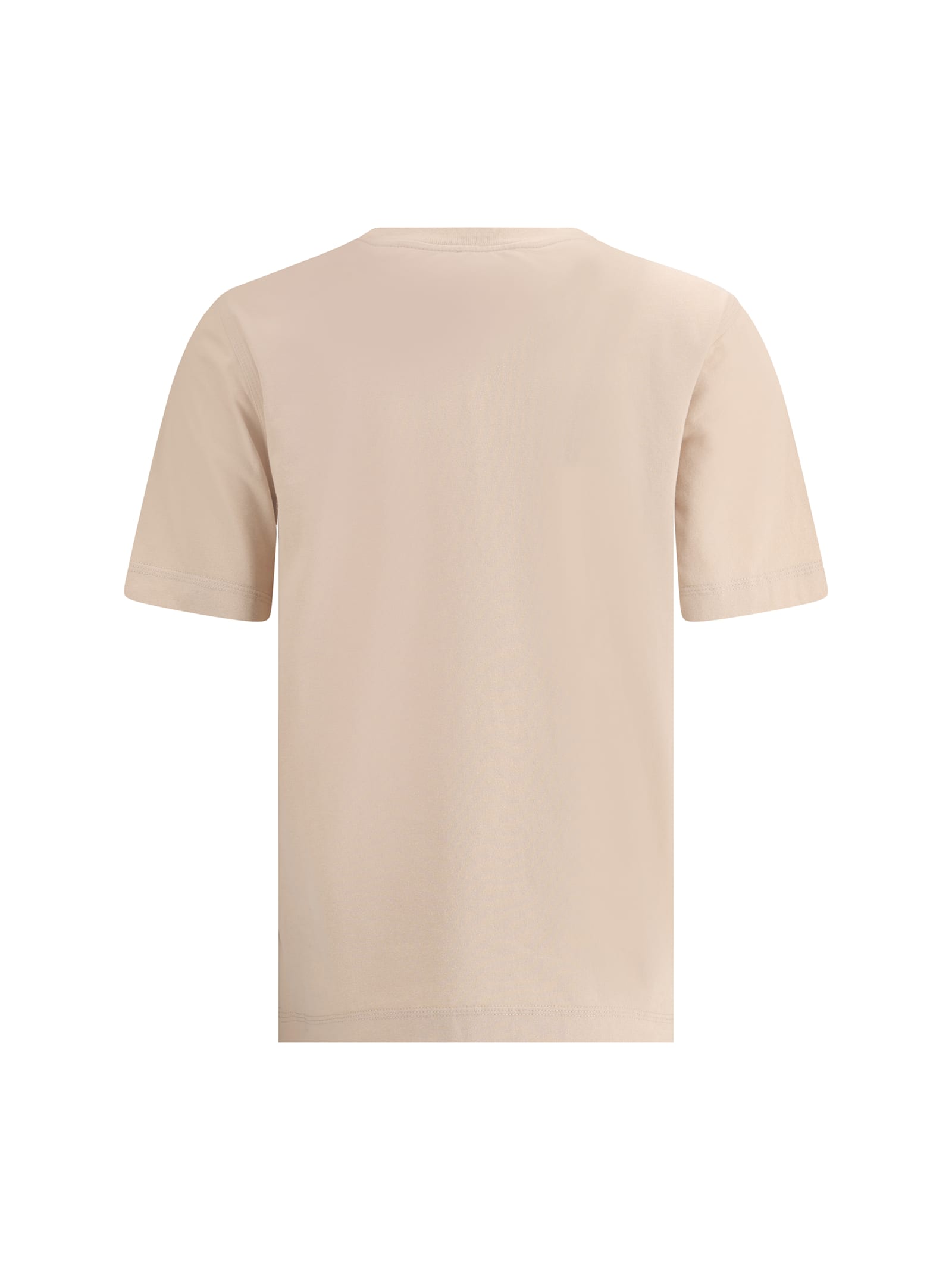 Burberry Beige Cotton T-shirt With Flower Print In Teacup