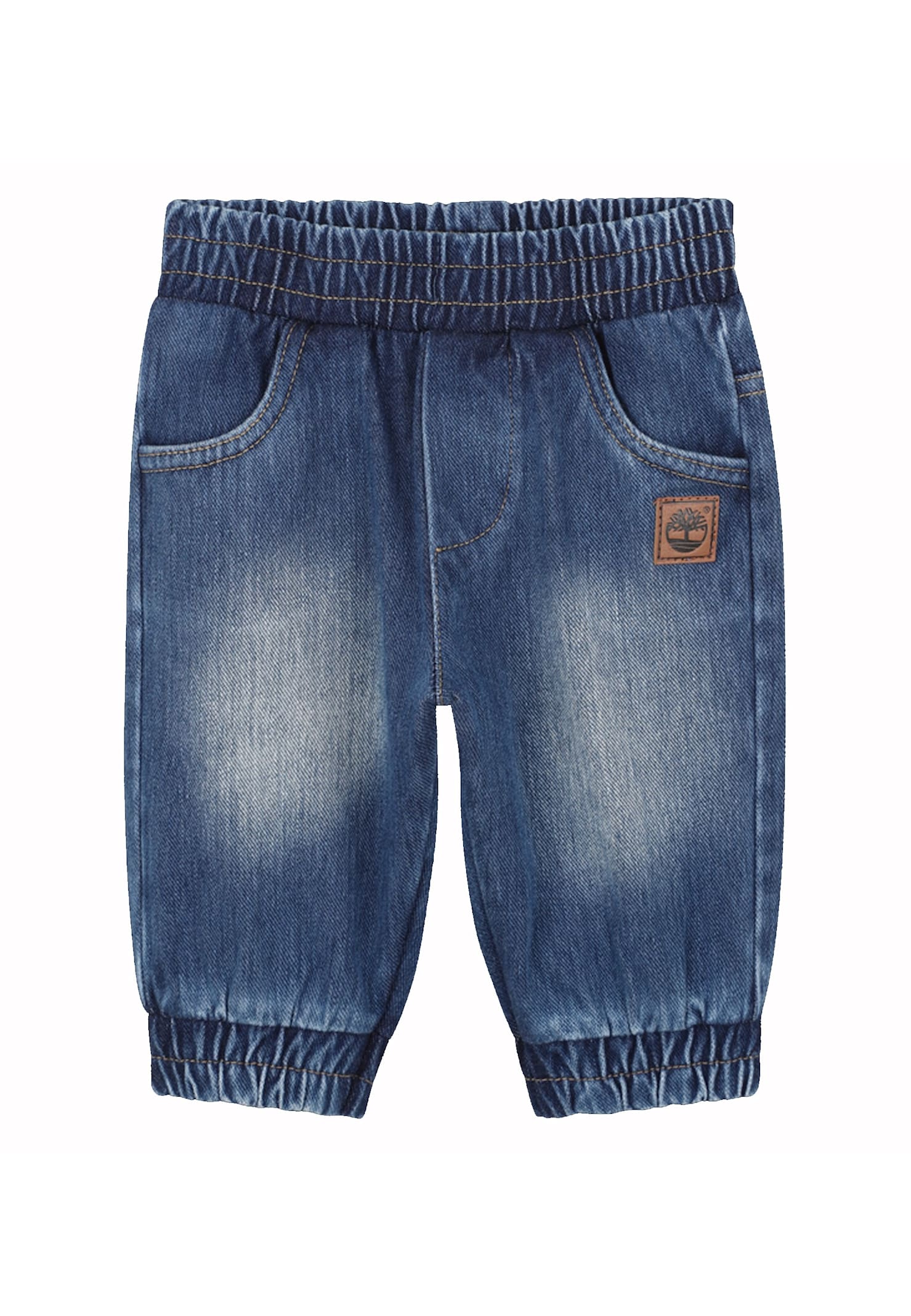 Timberland Denim Jeans For Baby Boy With Patch In Blue