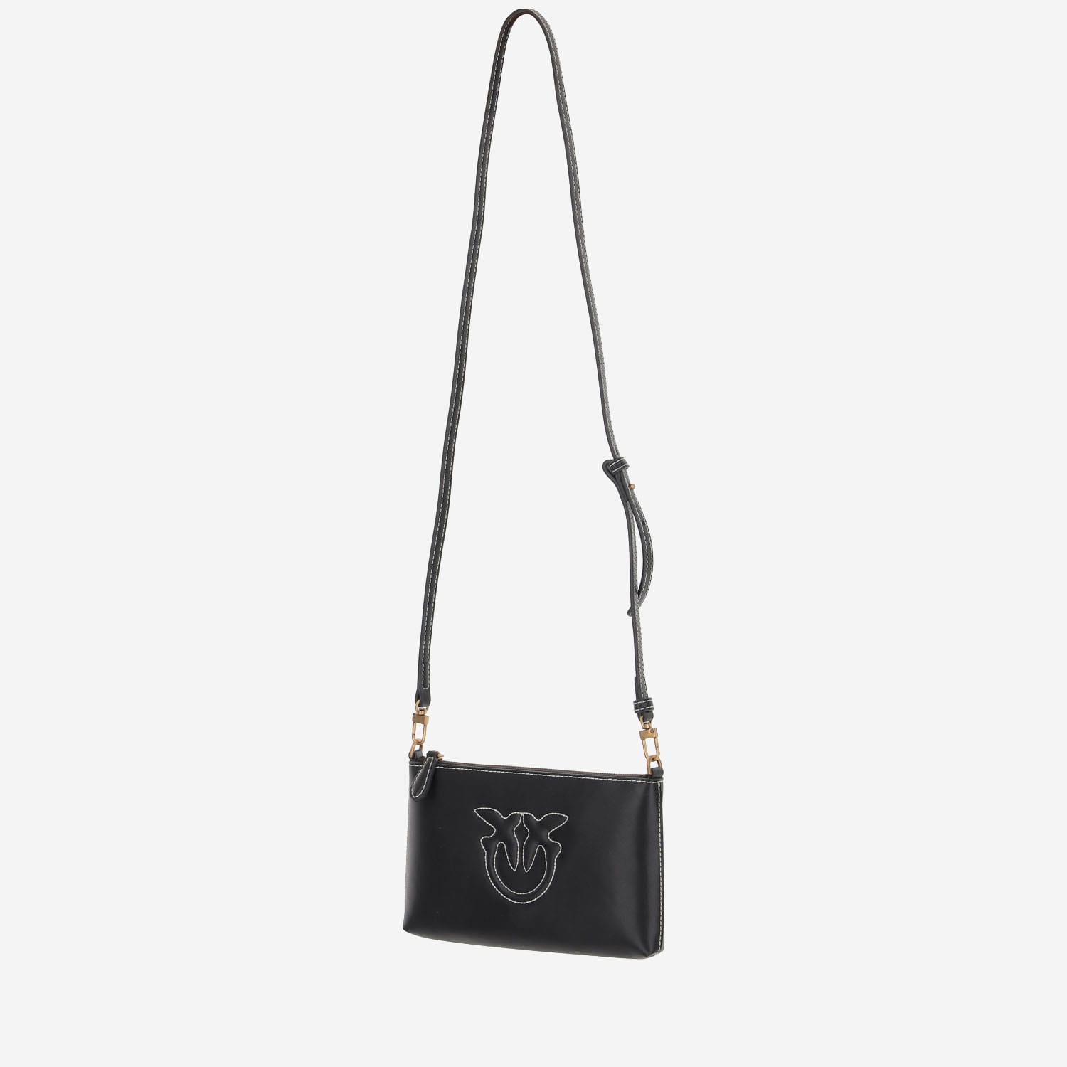 Pinko Flat Leather Shoulder Bag