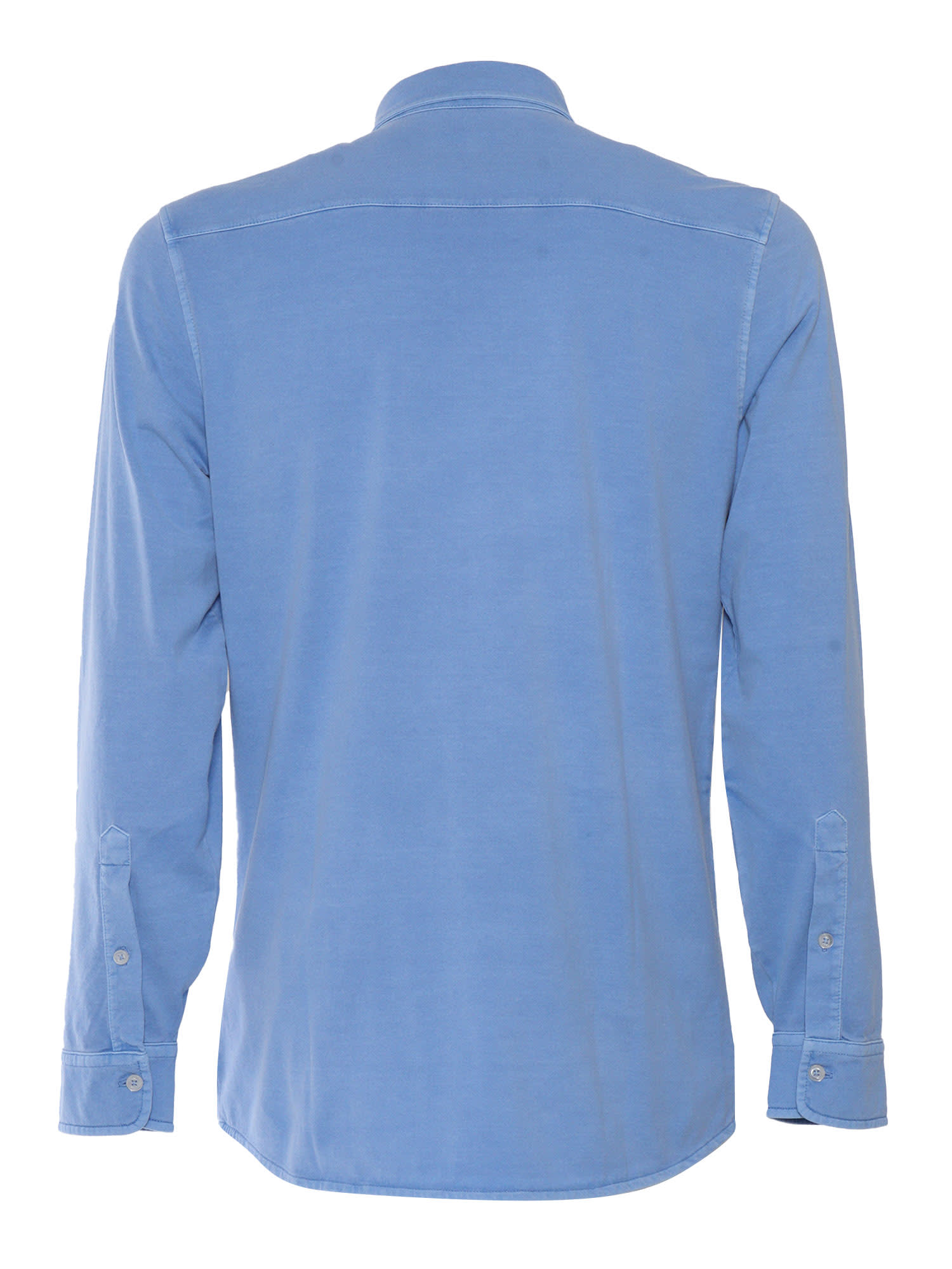 Fay Jersey Dyed Frosted Shirt In Light Blue