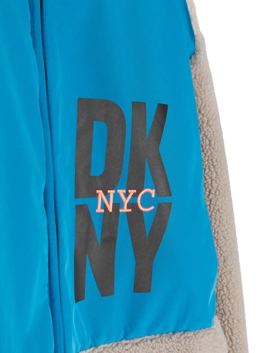 Shop Dkny Two-tone Zipper Jacket In Multicolour
