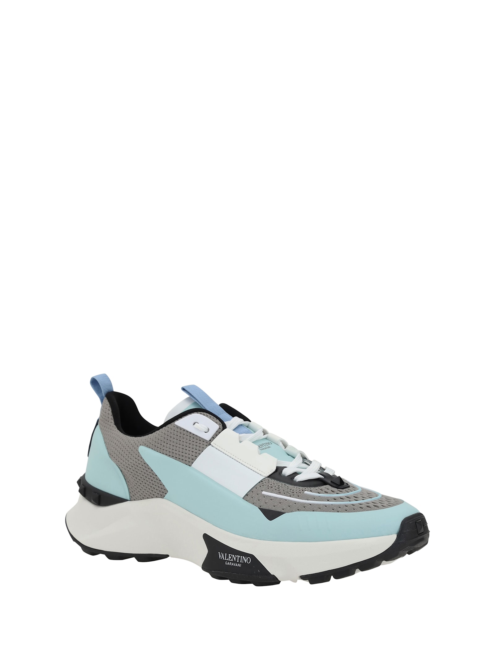 Valentino Sneakers In Opal Grey/acquamarina/nero/bianco