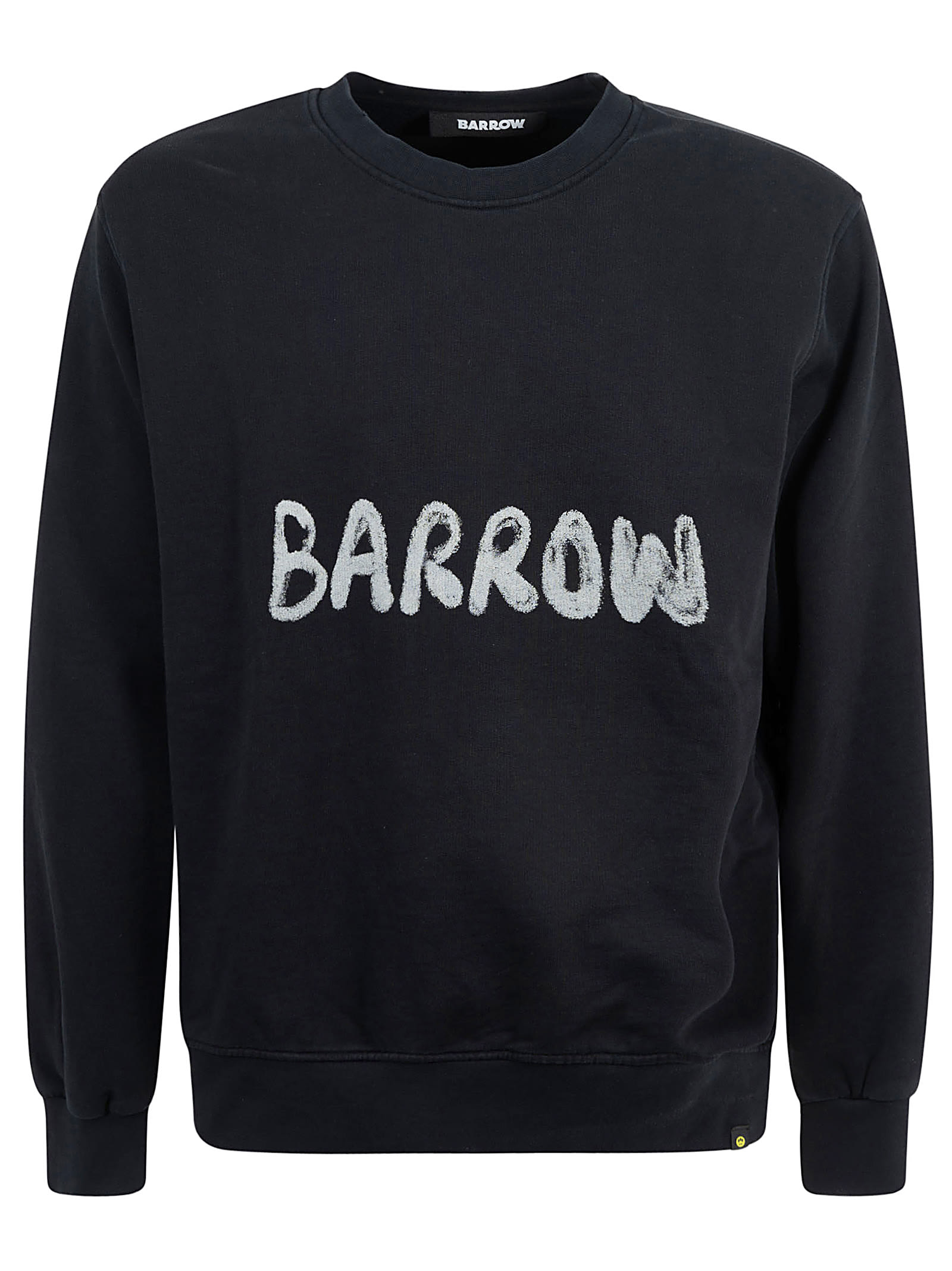 Shop Barrow Logo Print Ribbed Sweatshirt In Black