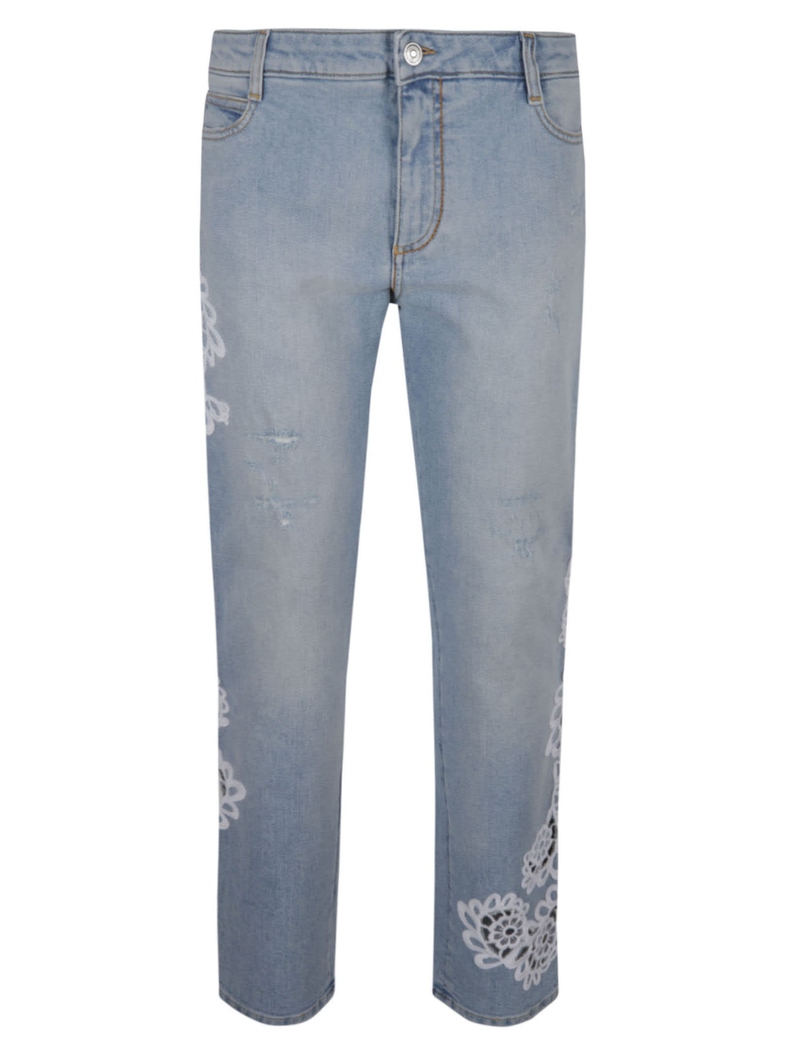 Ermanno Scervino Floral Applique Jeans