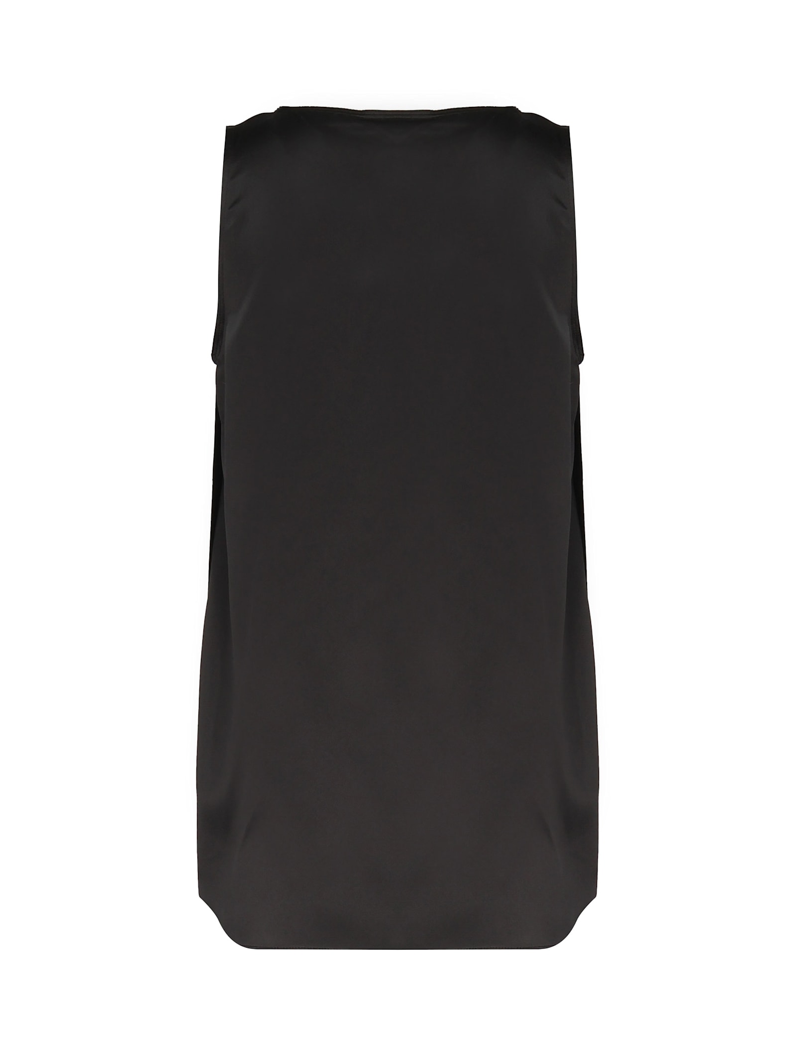 Max Mara Filly Top In Black Silk Satin In Black