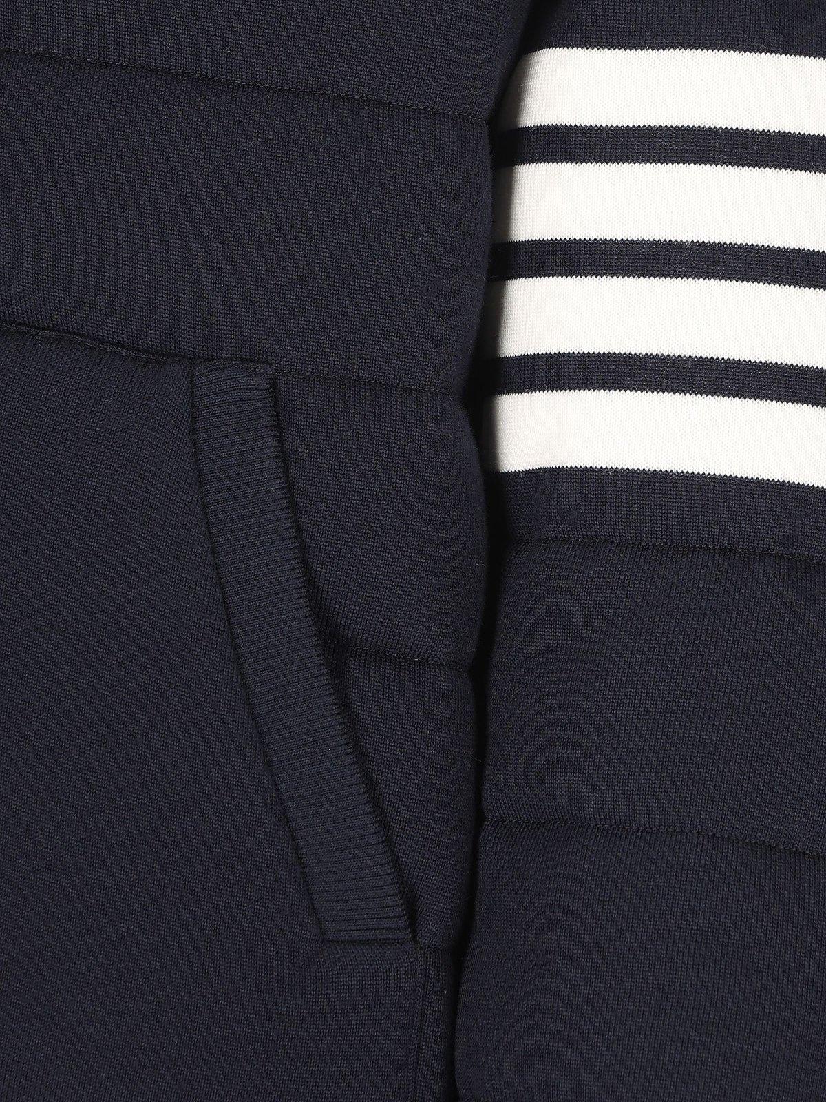 Shop Thom Browne Striped Hooded Jacket In Blue