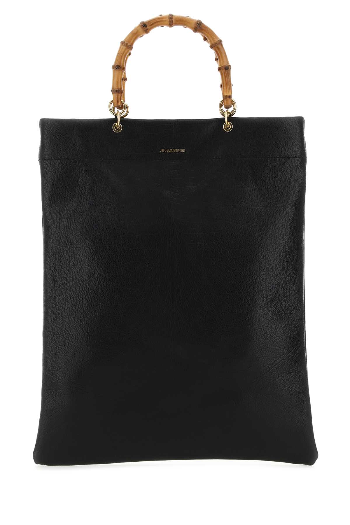 Black Leather Medium Shopping Bag