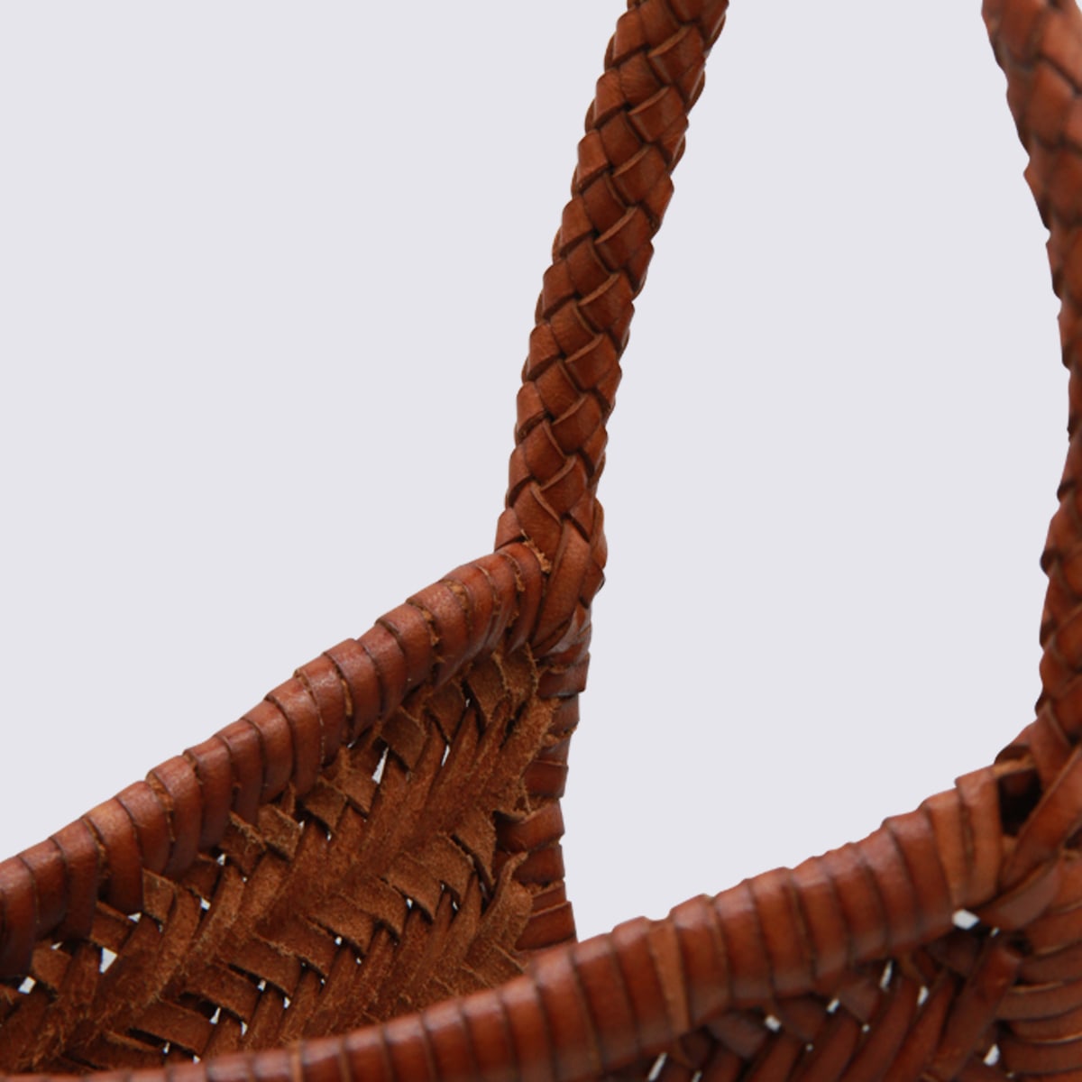 Dragon Diffusion Dark Orange Leather Diagonal Totes In Brown