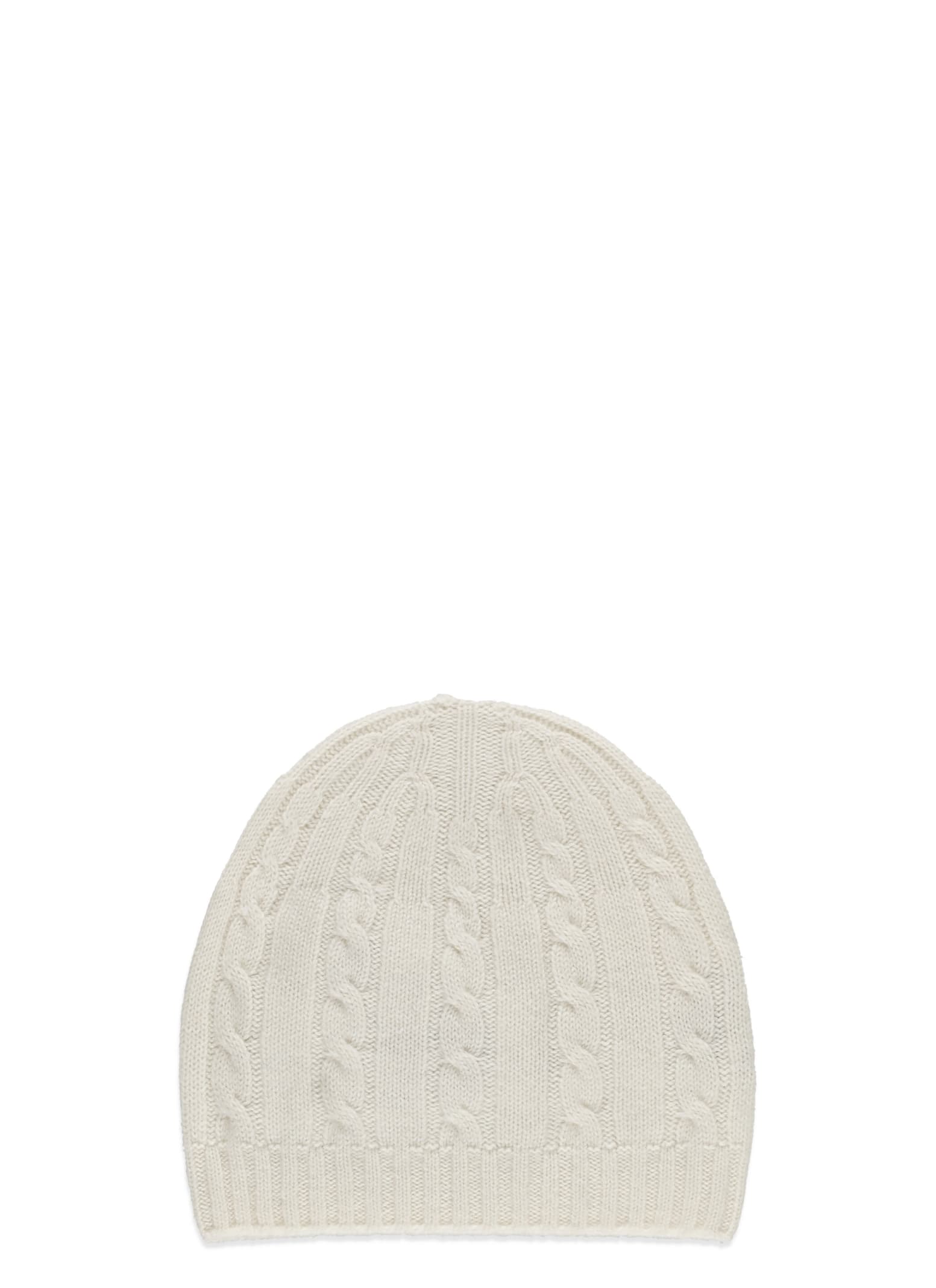 Peserico Wool And Cashmere Beanie In White