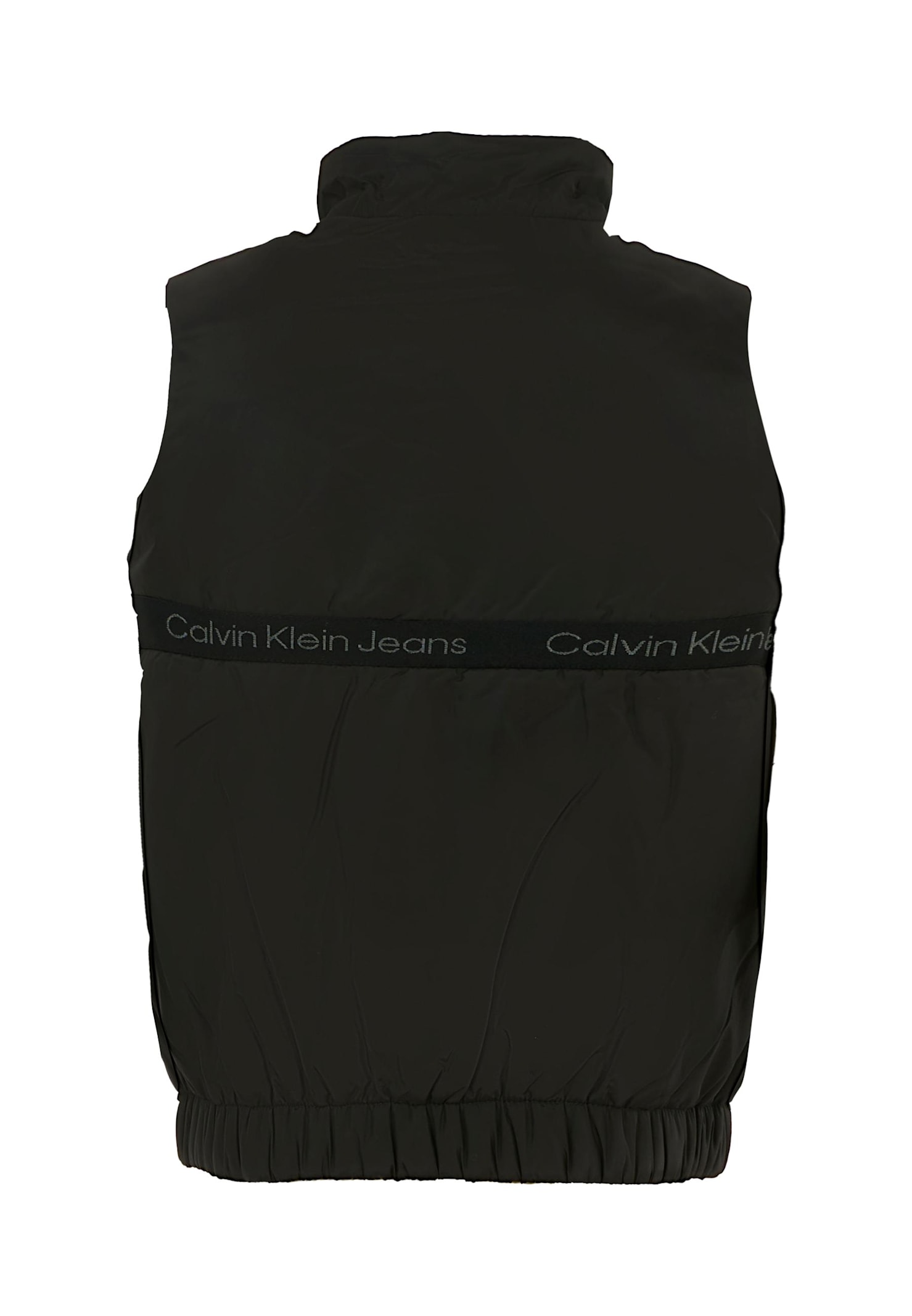 Calvin Klein Black Vest For Kids With Logo In Black