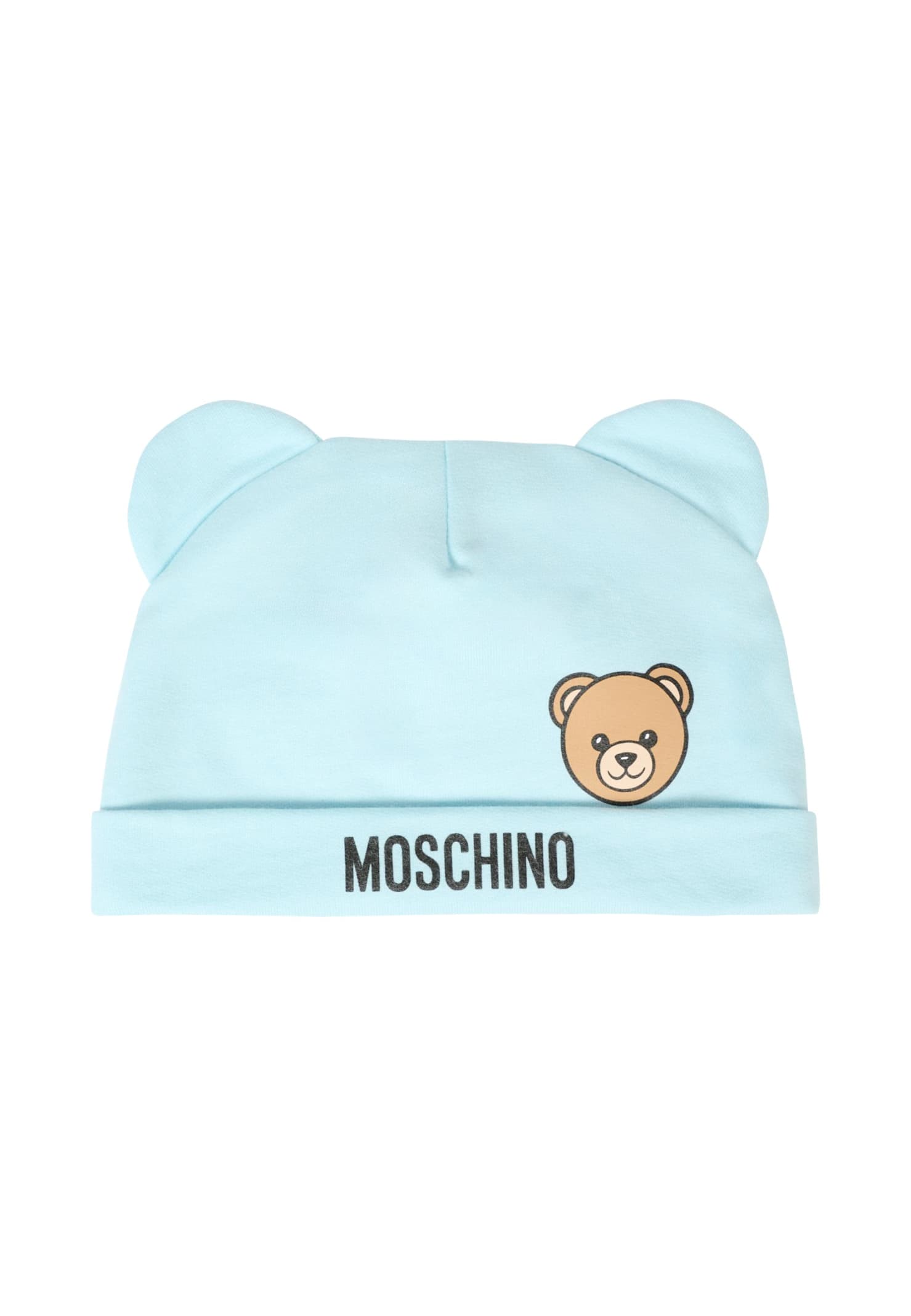 Moschino Light Blue Baby Set For Baby Boy With Teddy Bear In Blue